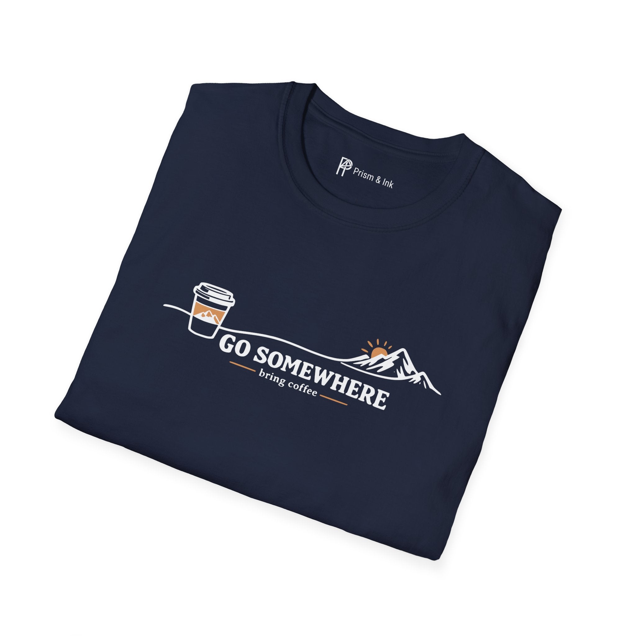 Go Somewhere Mountain Peak Expedition Coffee T-Shirt