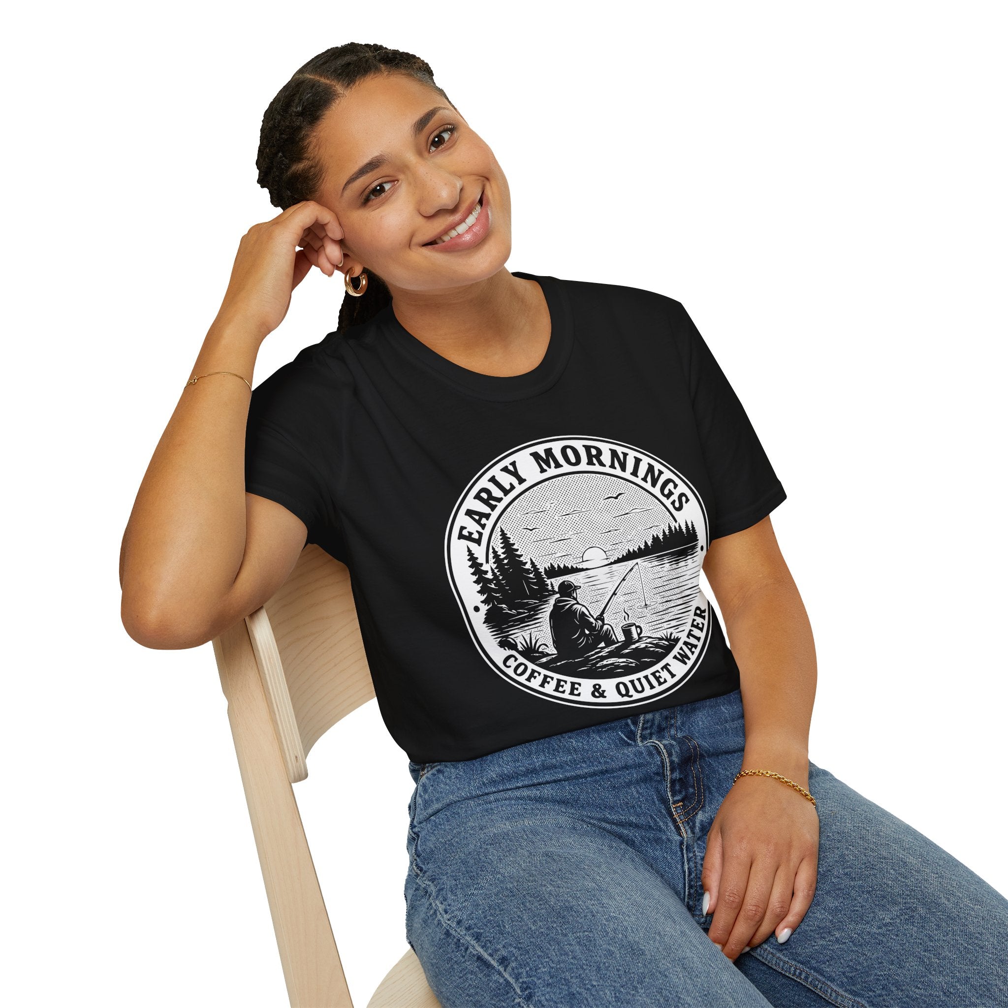 Early Mornings Coffee & Quiet Water T-Shirt