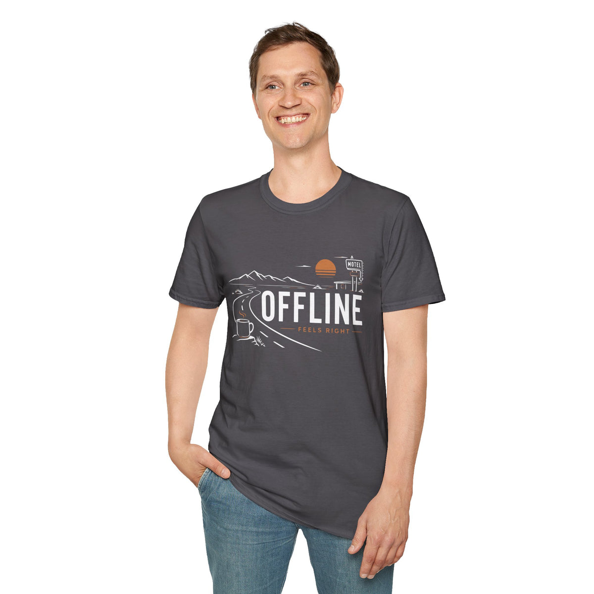 Offline Feels Right Roadtrip Coffee T-Shirt
