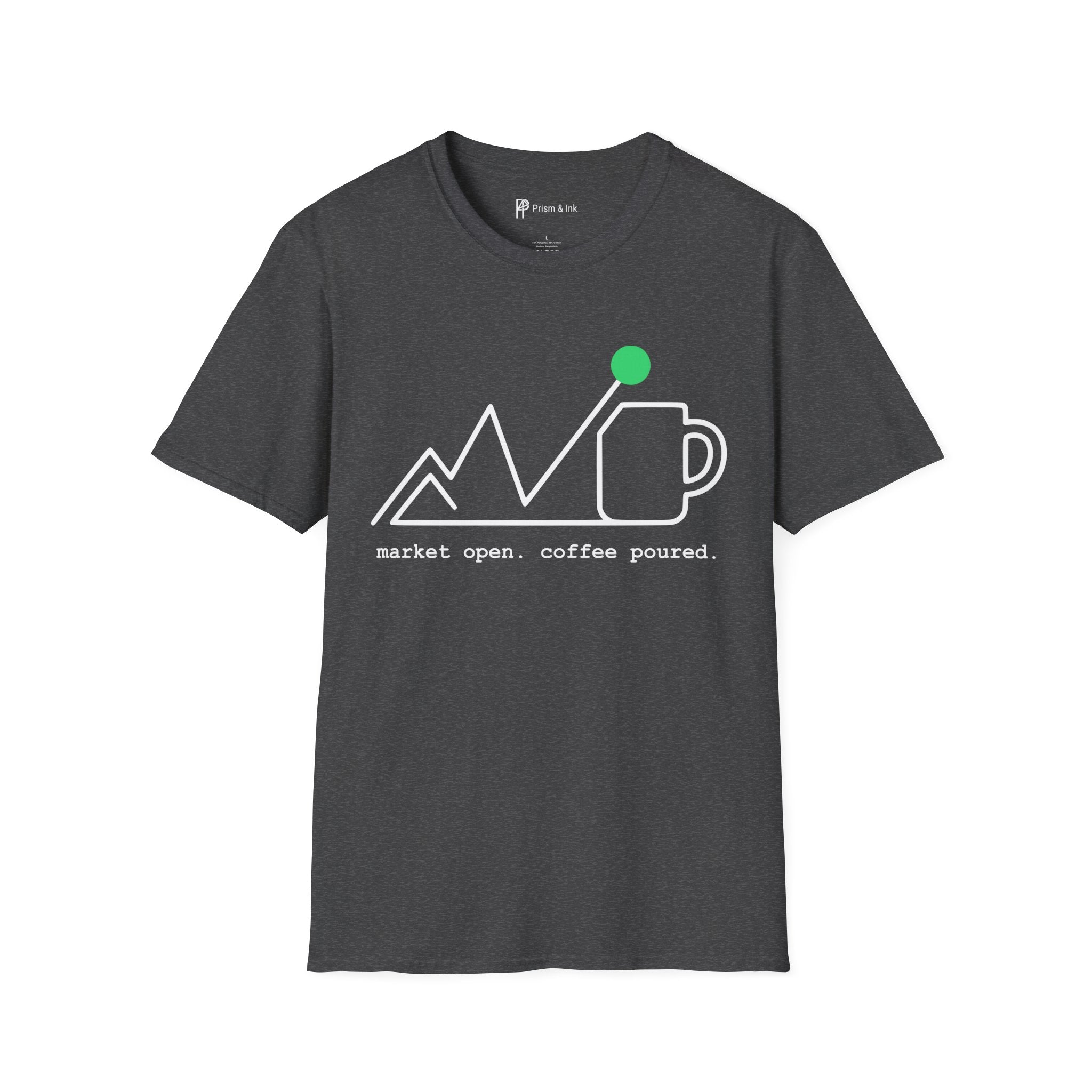 Market Open T-Shirt — Minimalist Stock Chart & Opening Bell Ritual Art