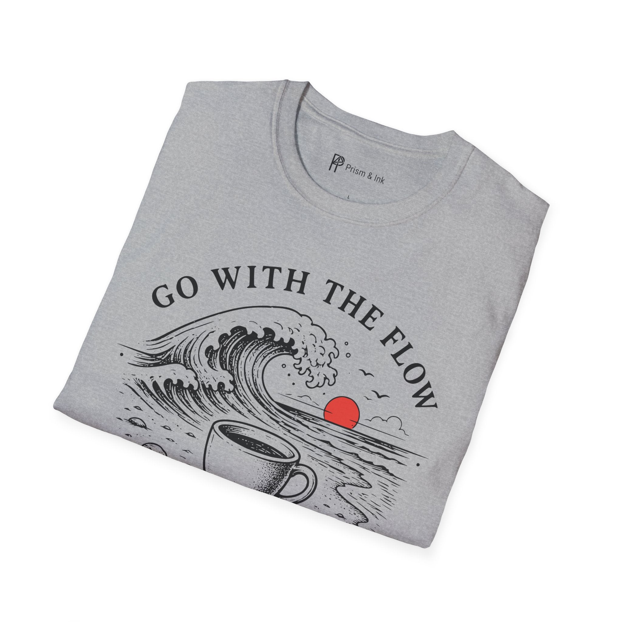Go With The Flow Great Wave Coffee T-Shirt