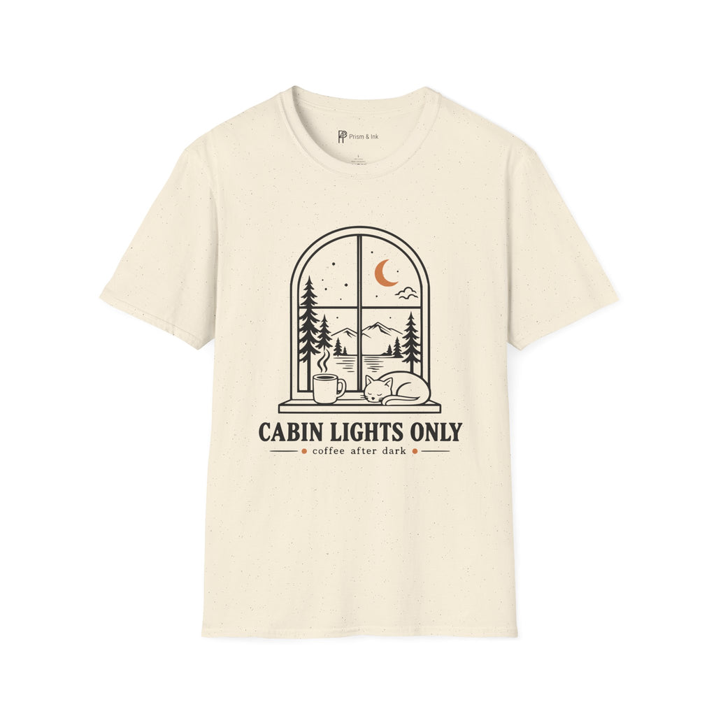 Cabin Lights Only Cat Coffee After Dark T-Shirt