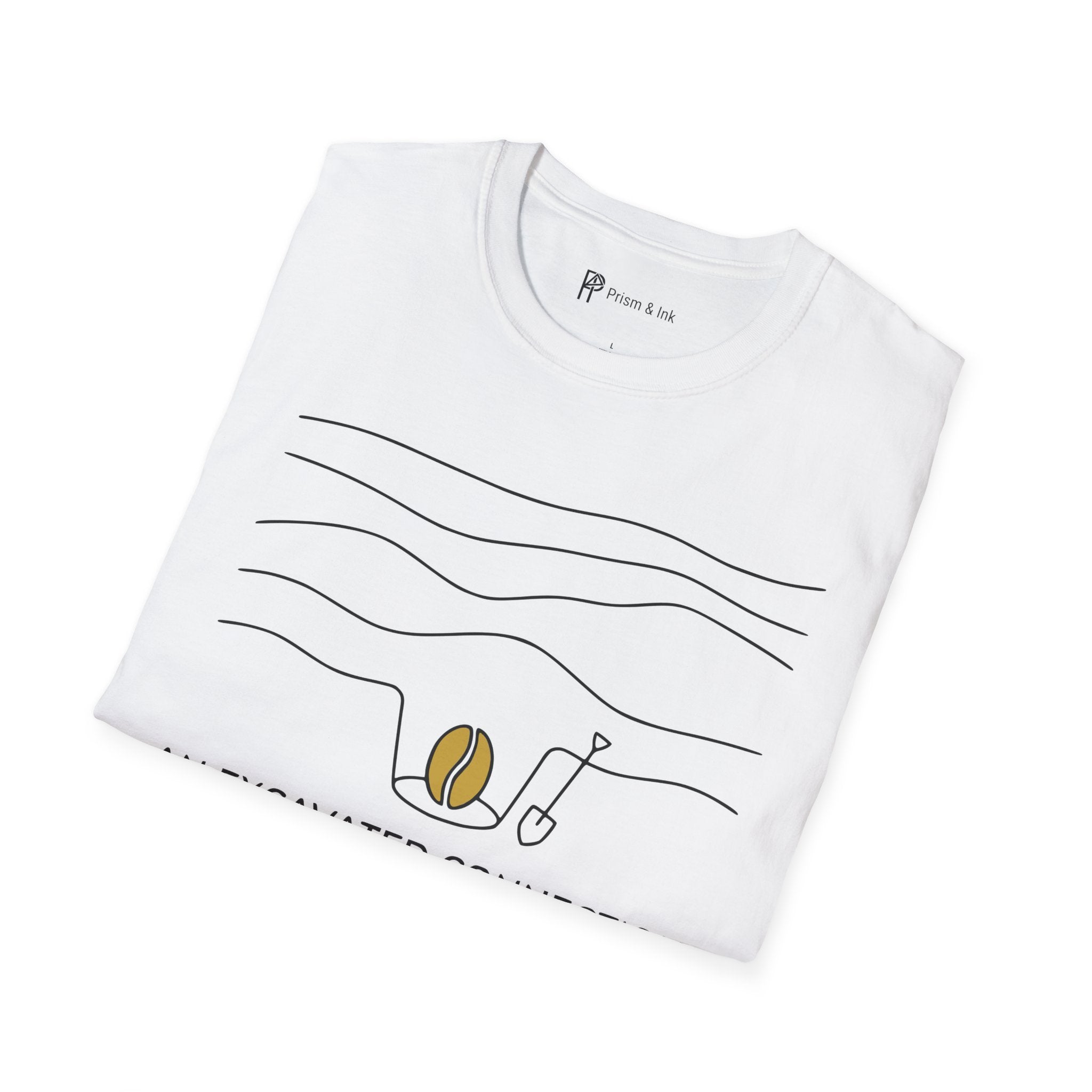 Excavated Connection T-Shirt — Archaeology Style Coffee Bean & Ancient Origins Art