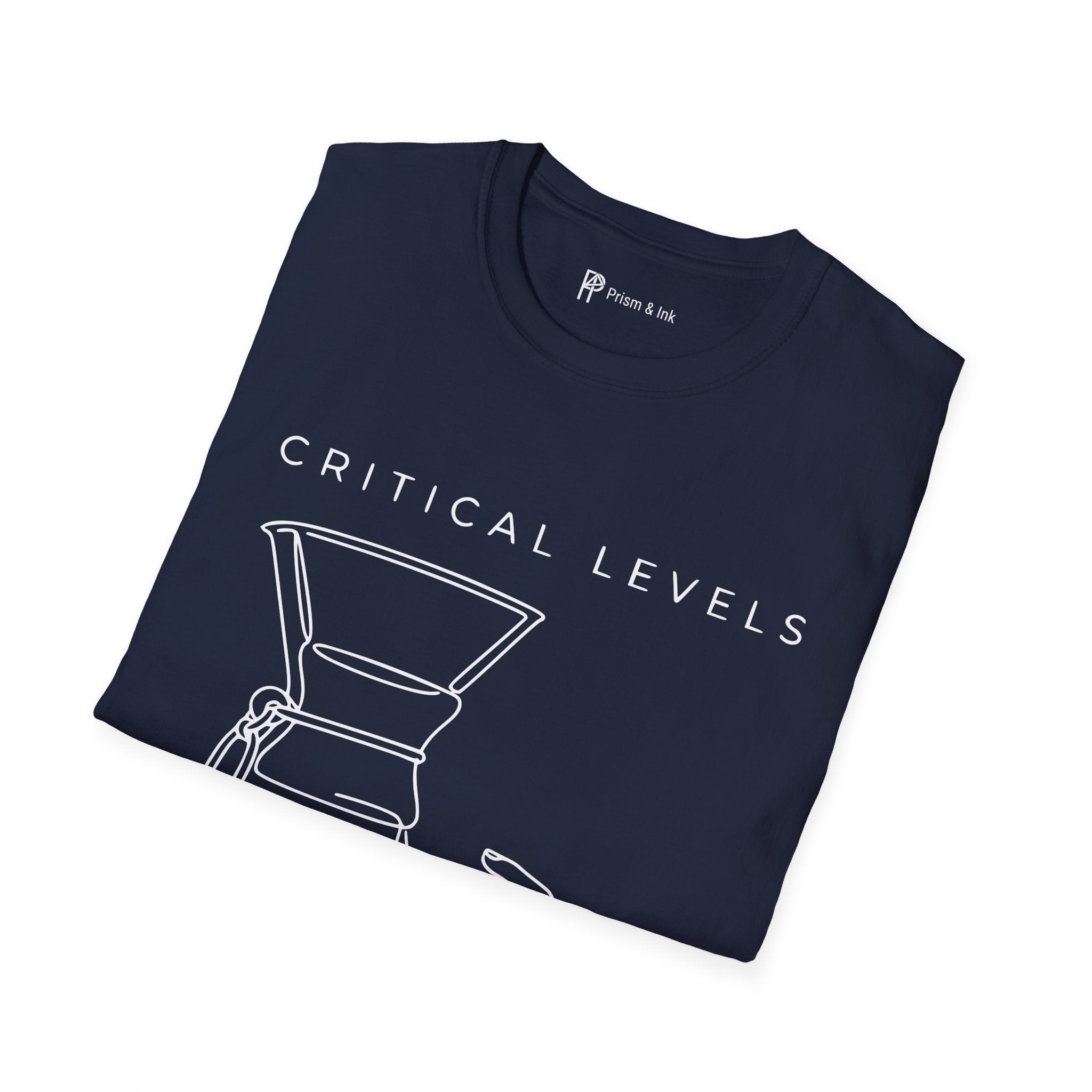 Critical Levels T-Shirt — Chemex and Low Battery Line Art