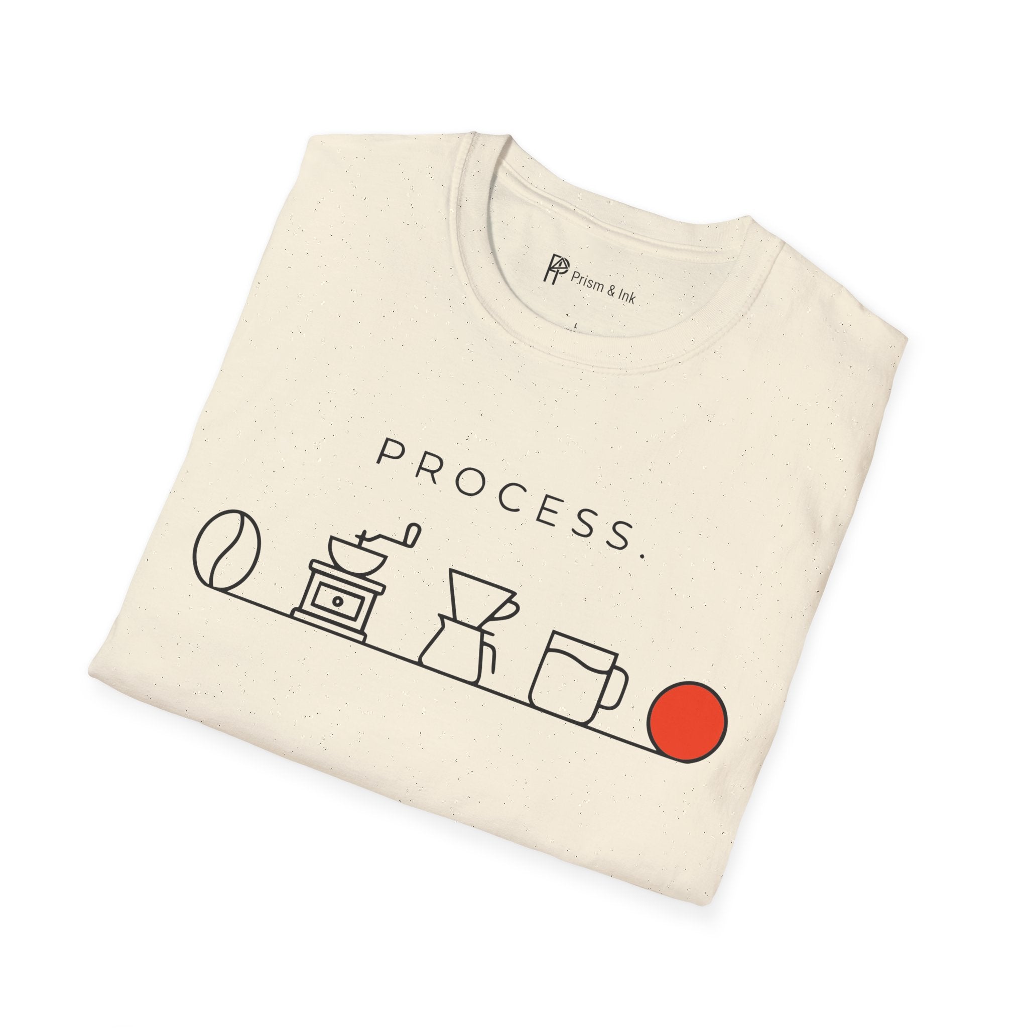 Coffee Process T-Shirt — Bean to Cup Minimalist Timeline