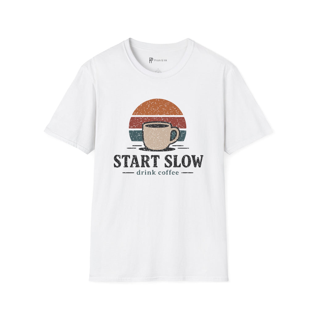 Start Slow Retro Sunset Coffee Ritual T-Shirt