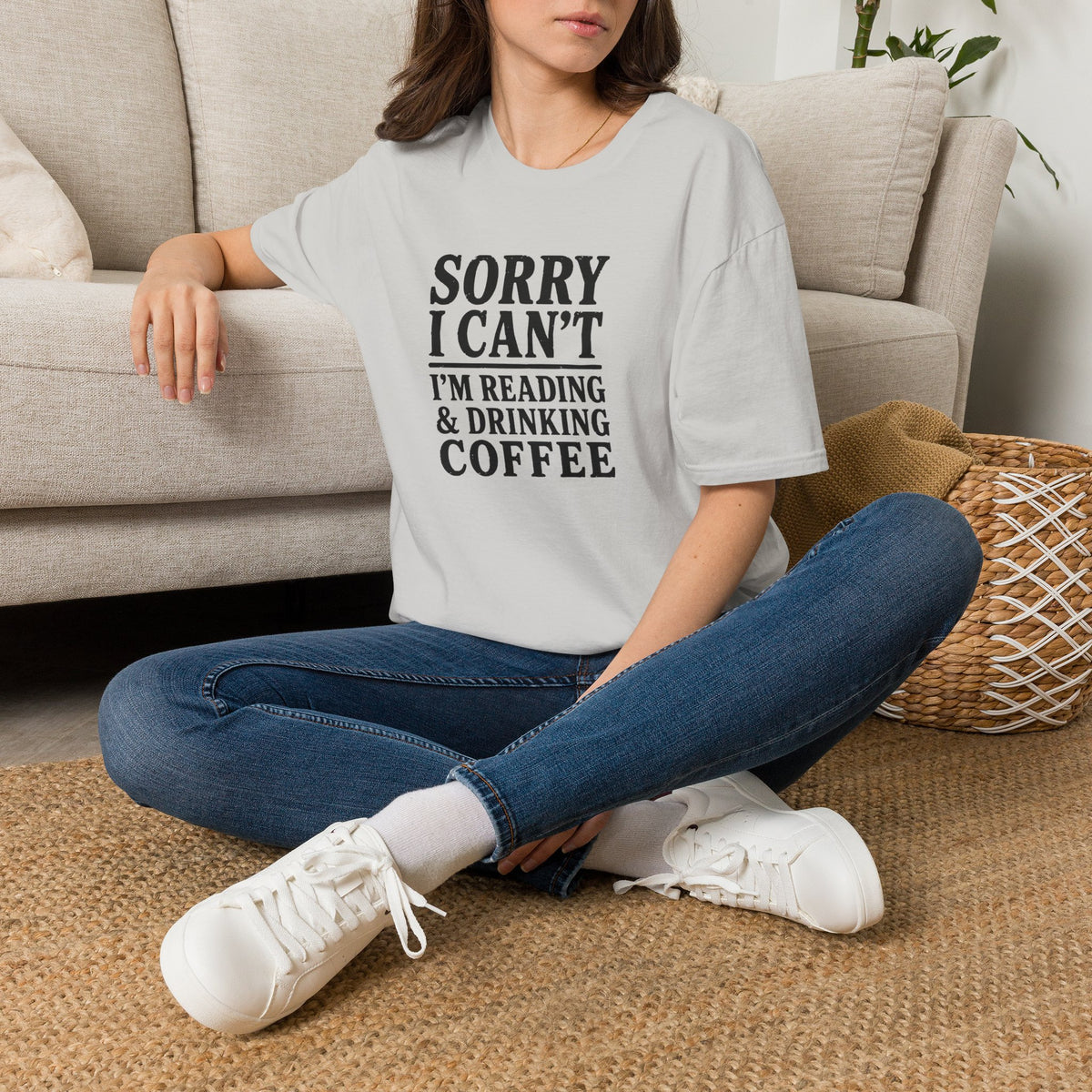 Sorry I Can't Reading and Drinking Coffee Book Lover T-Shirt