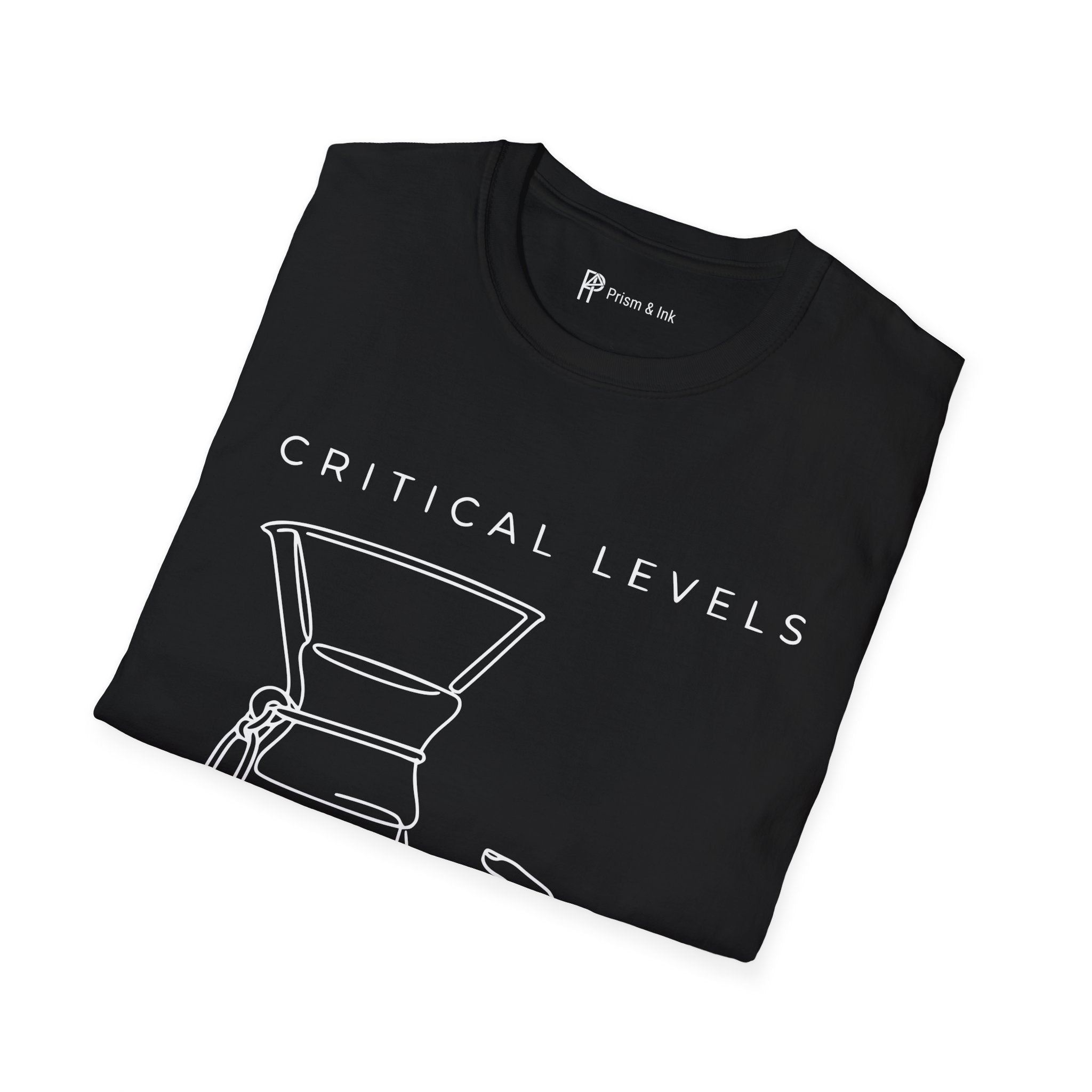 Critical Levels T-Shirt — Chemex and Low Battery Line Art