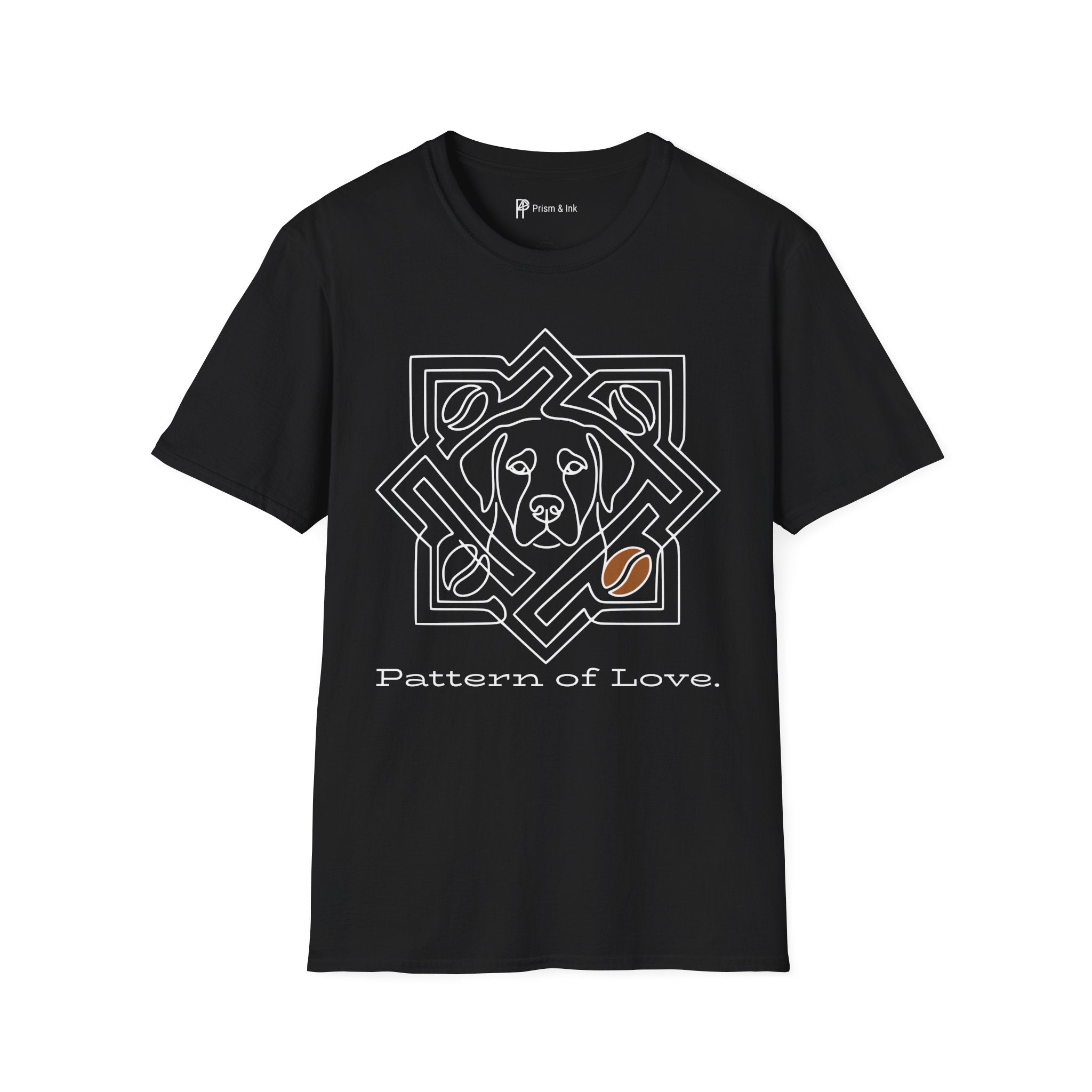 Pattern of Love Minimalist Dog & Coffee Bean T-Shirt