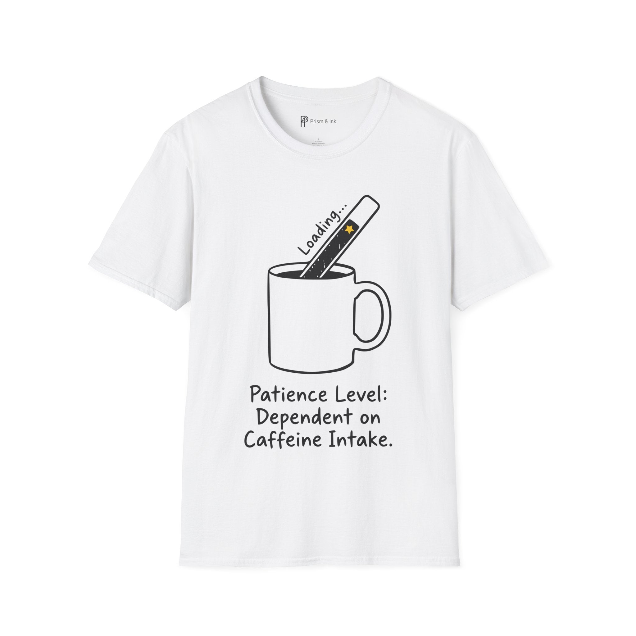 Caffeine Intake T-Shirt — Loading Progress Bar and Mug Graph