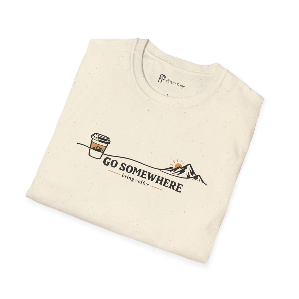 Go Somewhere Mountain Peak Expedition Coffee T-Shirt