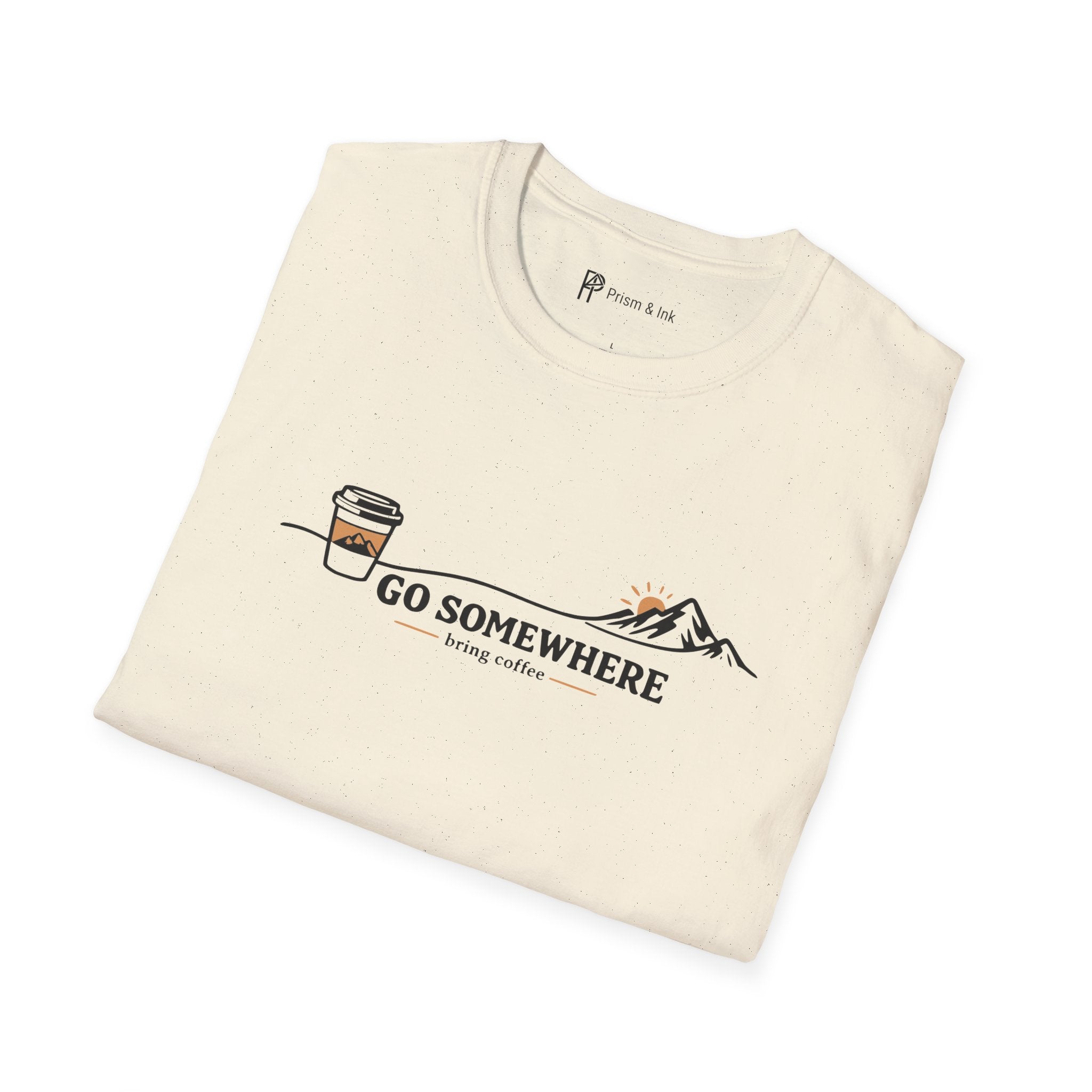Go Somewhere Mountain Peak Expedition Coffee T-Shirt