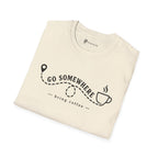 Go Somewhere Map Pin Path Coffee Travel T-Shirt