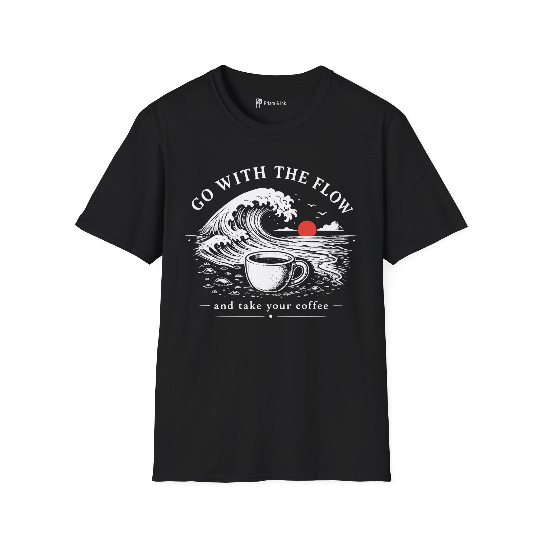 Go With The Flow Great Wave Coffee T-Shirt