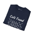 Café Found T-Shirt — Urban Map Grid and Cup Graph