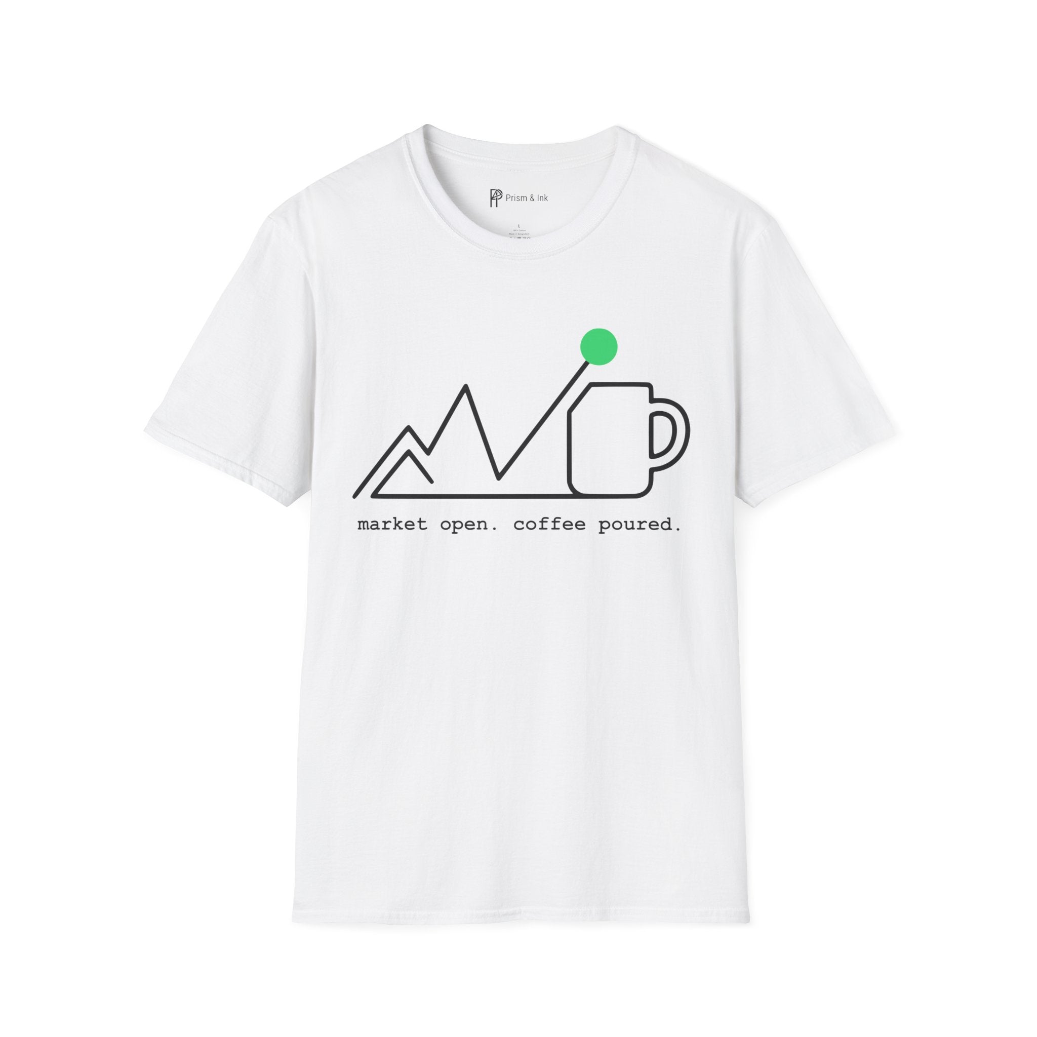 Market Open T-Shirt — Minimalist Stock Chart & Opening Bell Ritual Art
