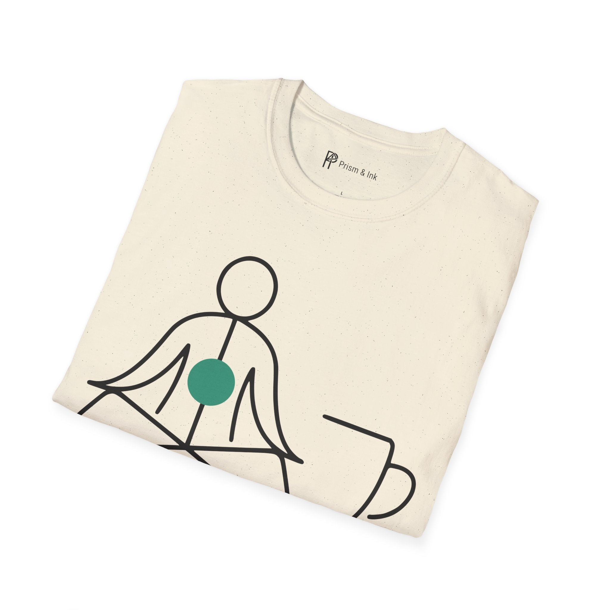 Zen Master T-Shirt — Minimalist Meditation & Coffee Alignment Art