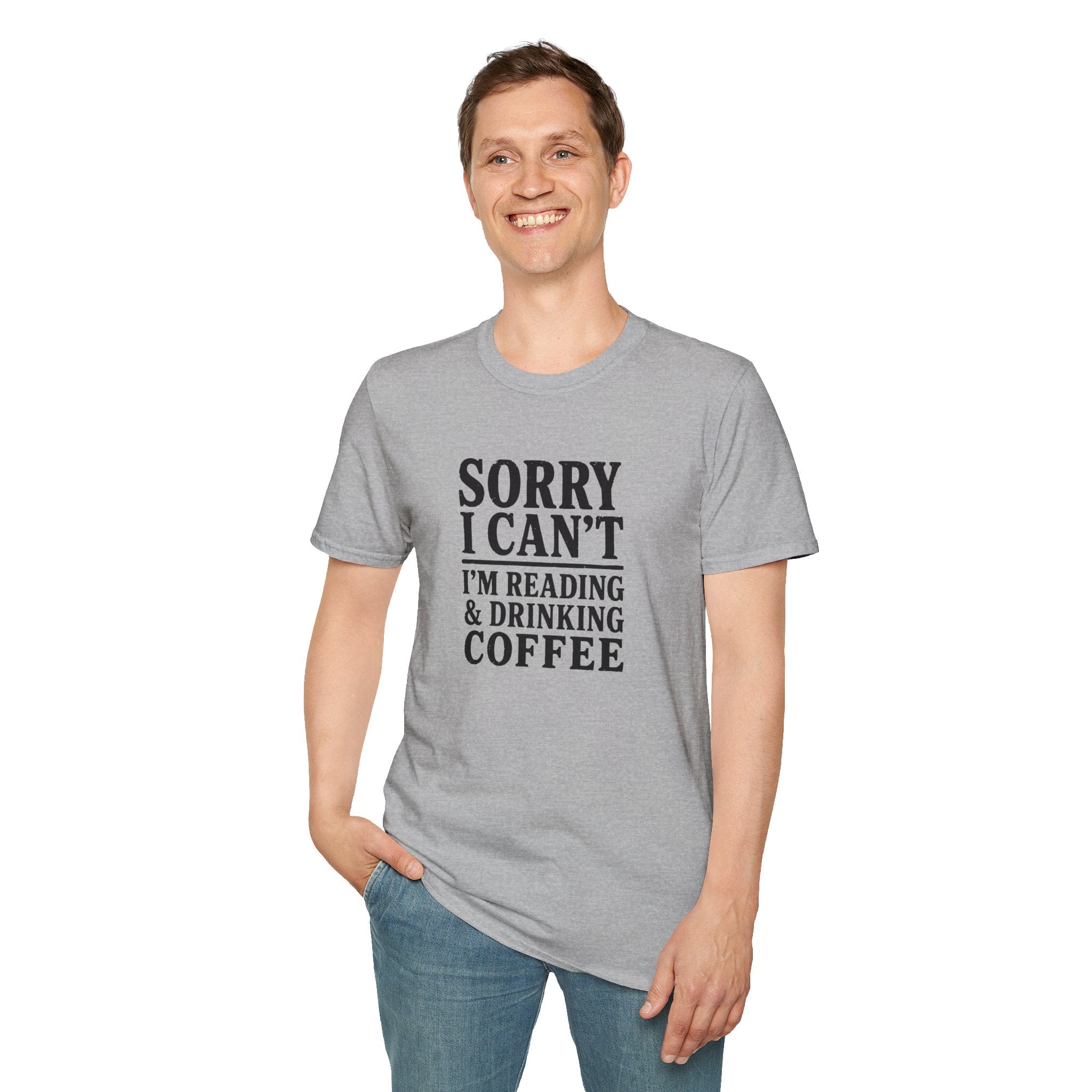 Sorry I Can't Reading and Drinking Coffee Book Lover T-Shirt