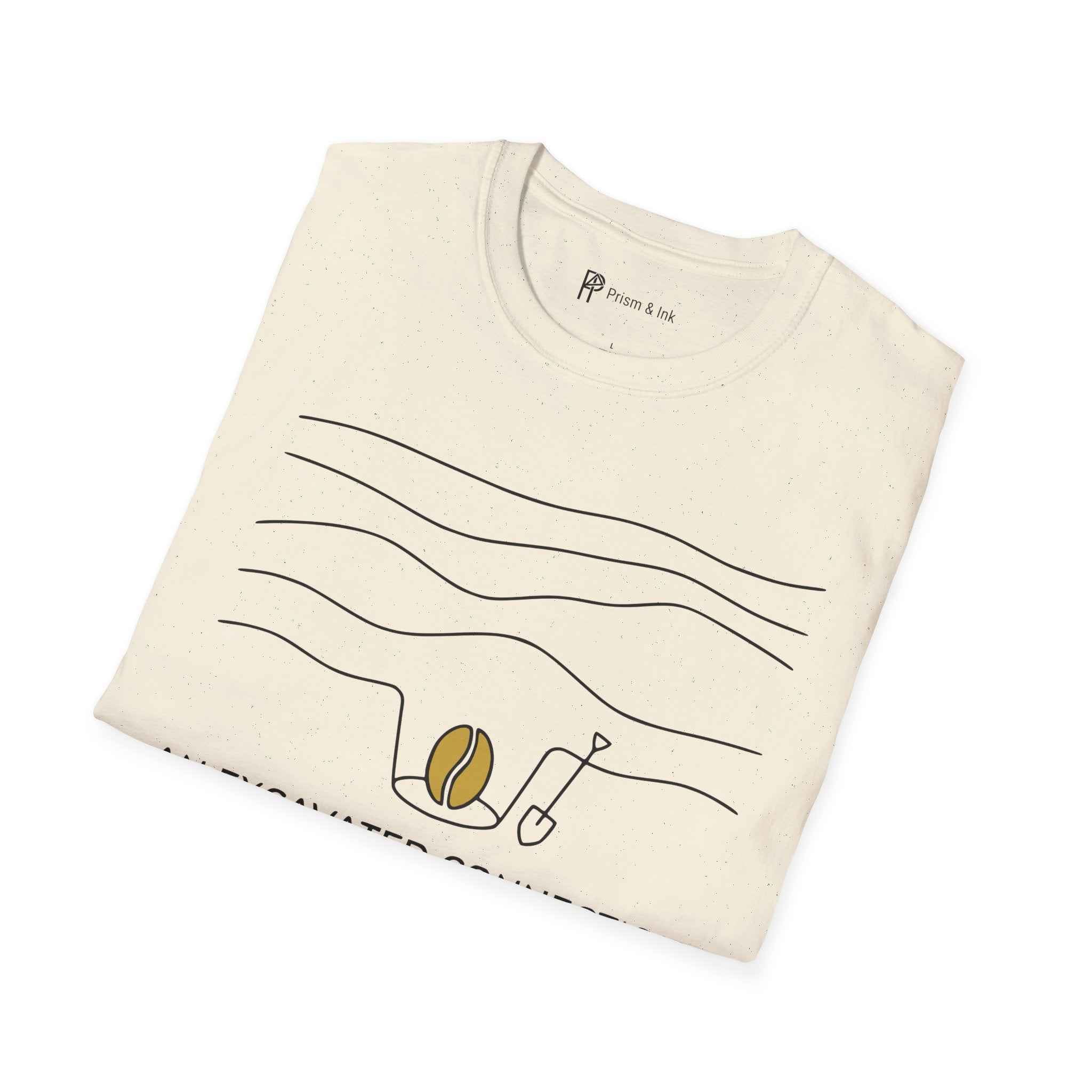 Excavated Connection T-Shirt — Archaeology Style Coffee Bean & Ancient Origins Art