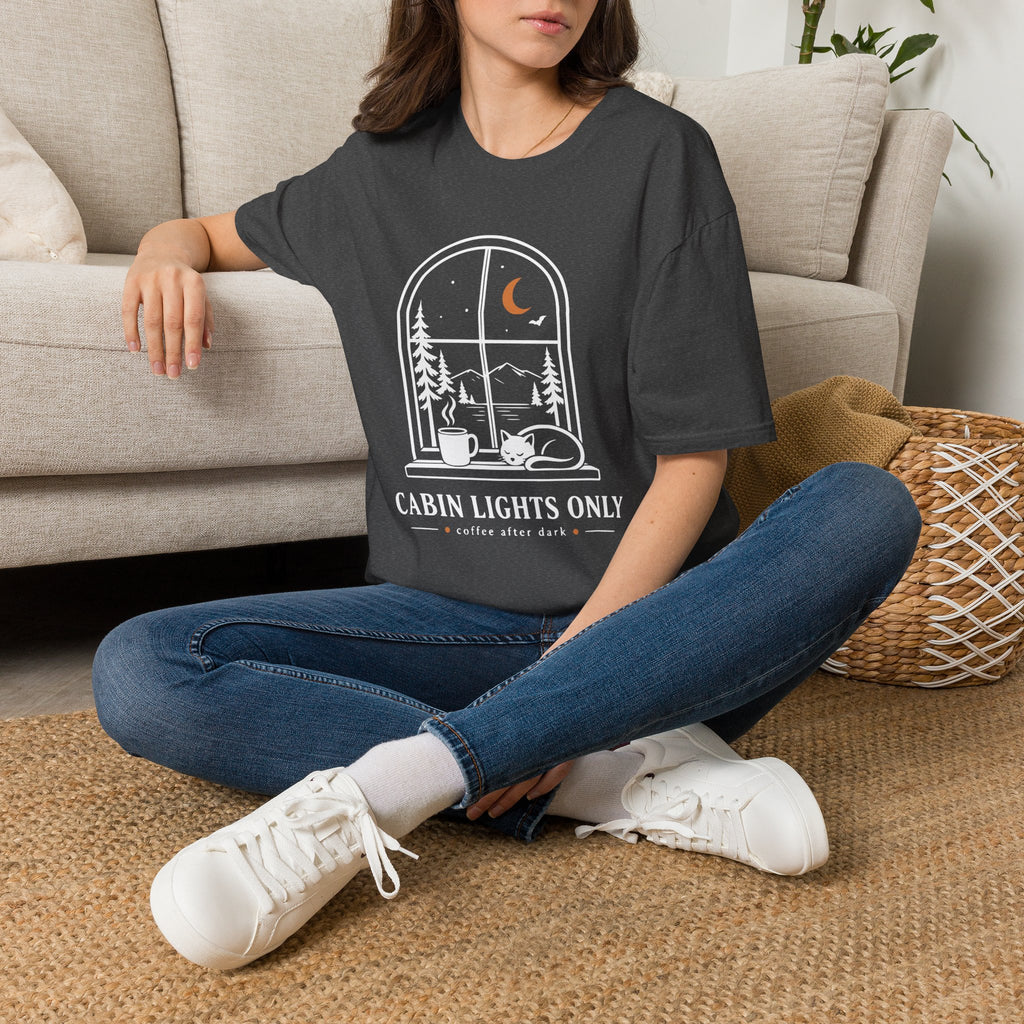 Cabin Lights Only Cat Coffee After Dark T-Shirt