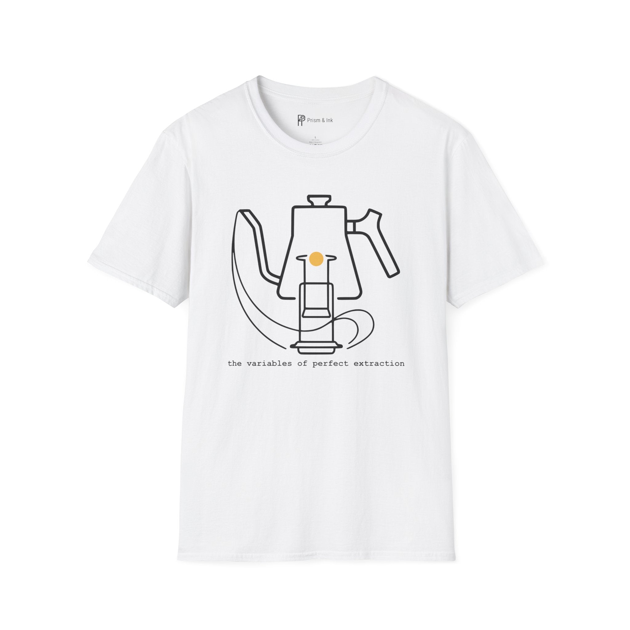 Variables of Extraction T-Shirt — Minimalist AeroPress & Kettle Brewing Art