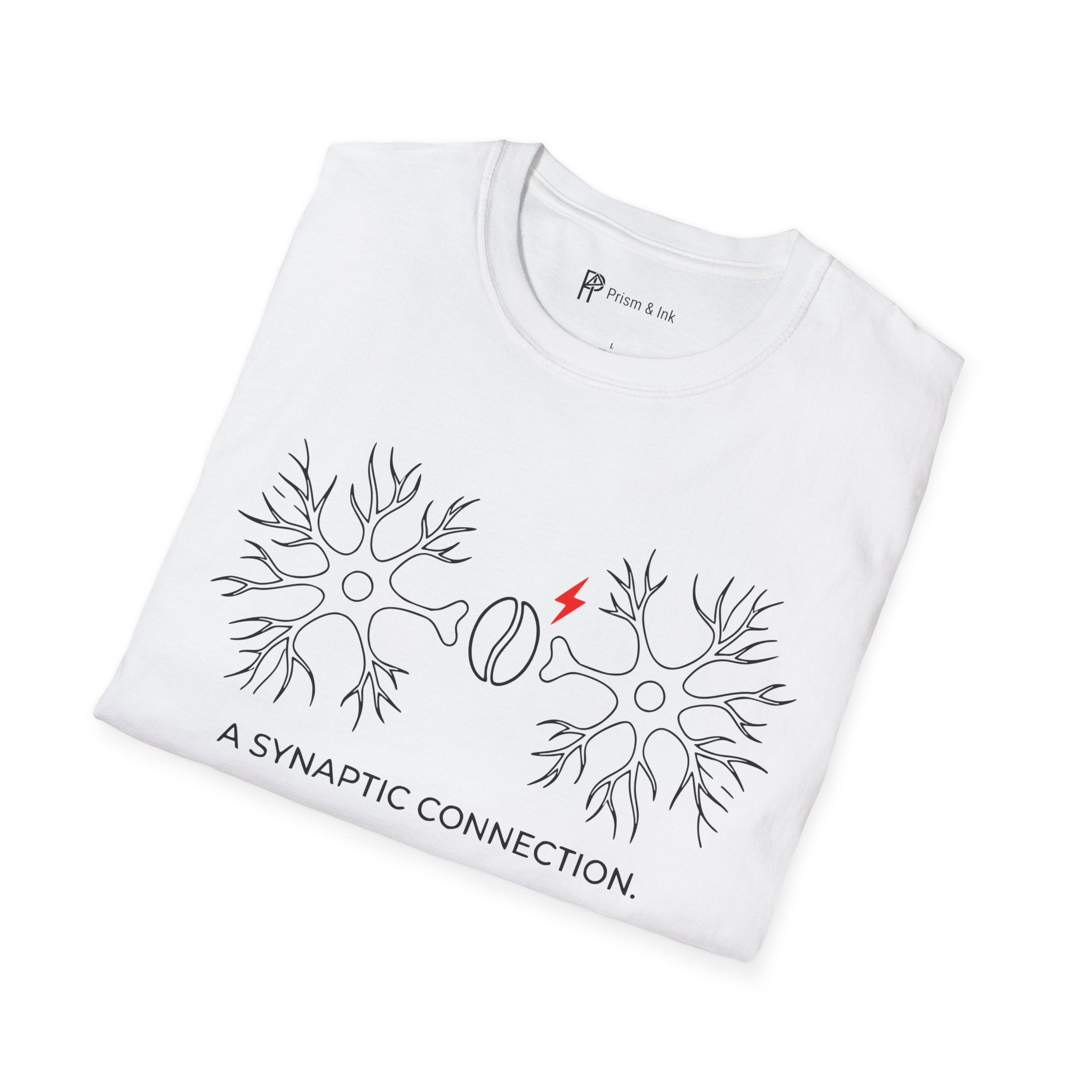 A Synaptic Connection T-Shirt — Neuroscience & Coffee Bean Brain Science Art