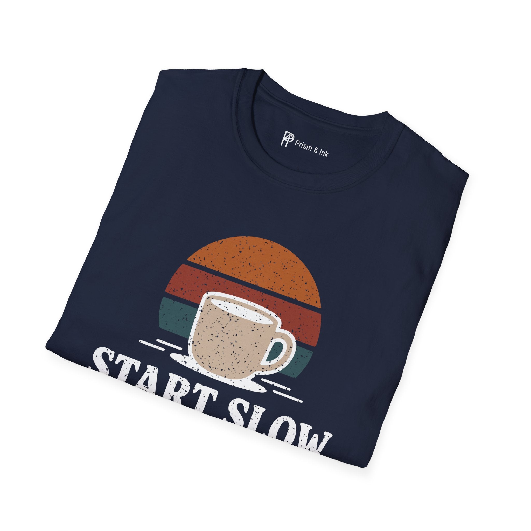 Start Slow Retro Sunset Coffee Ritual T-Shirt