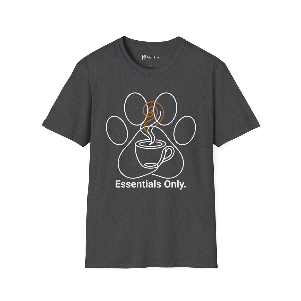 Minimalist Paw and Coffee Cup T-Shirt