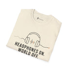 Headphones On World Off Introvert Music T-Shirt