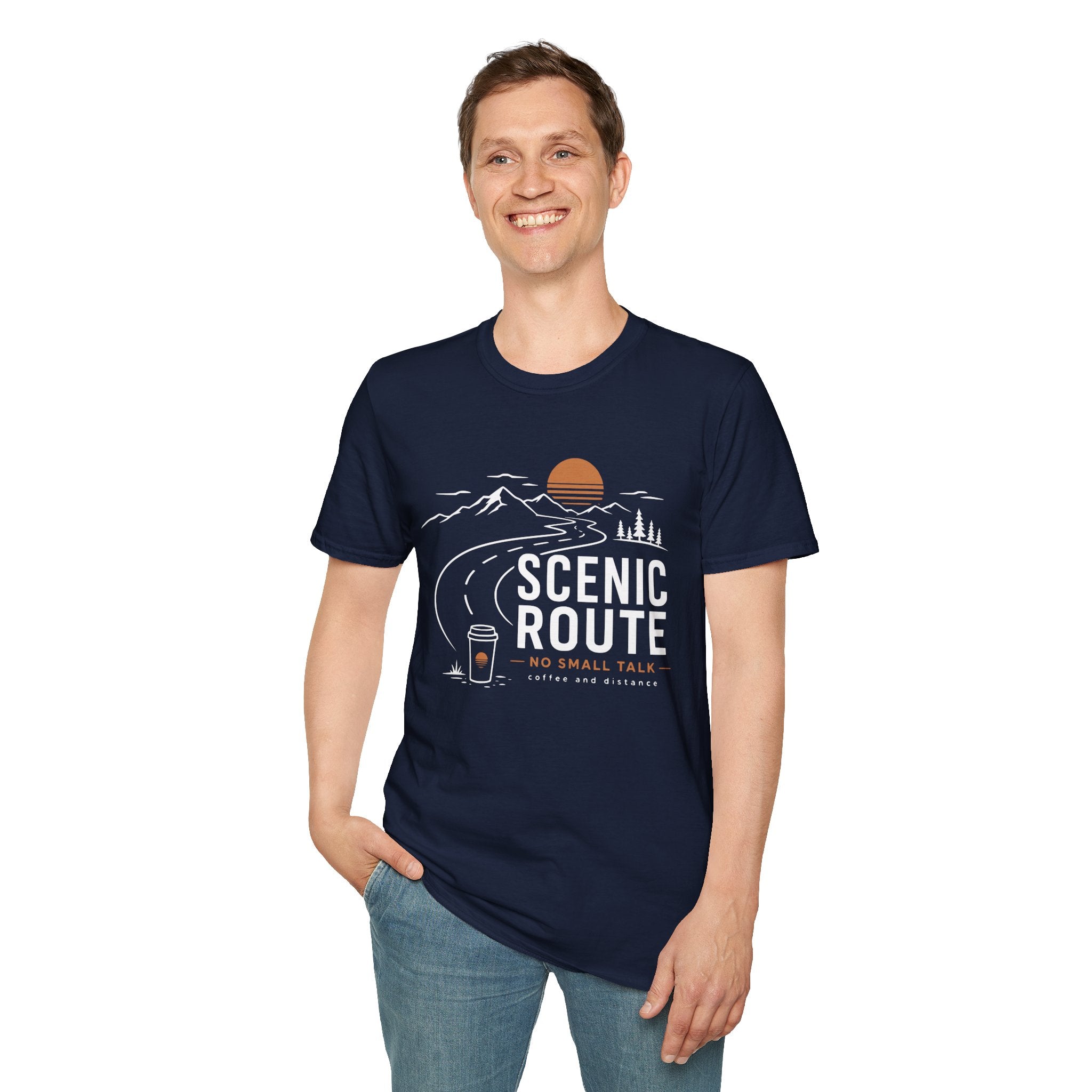 Scenic Route No Small Talk Coffee Roadtrip T-Shirt