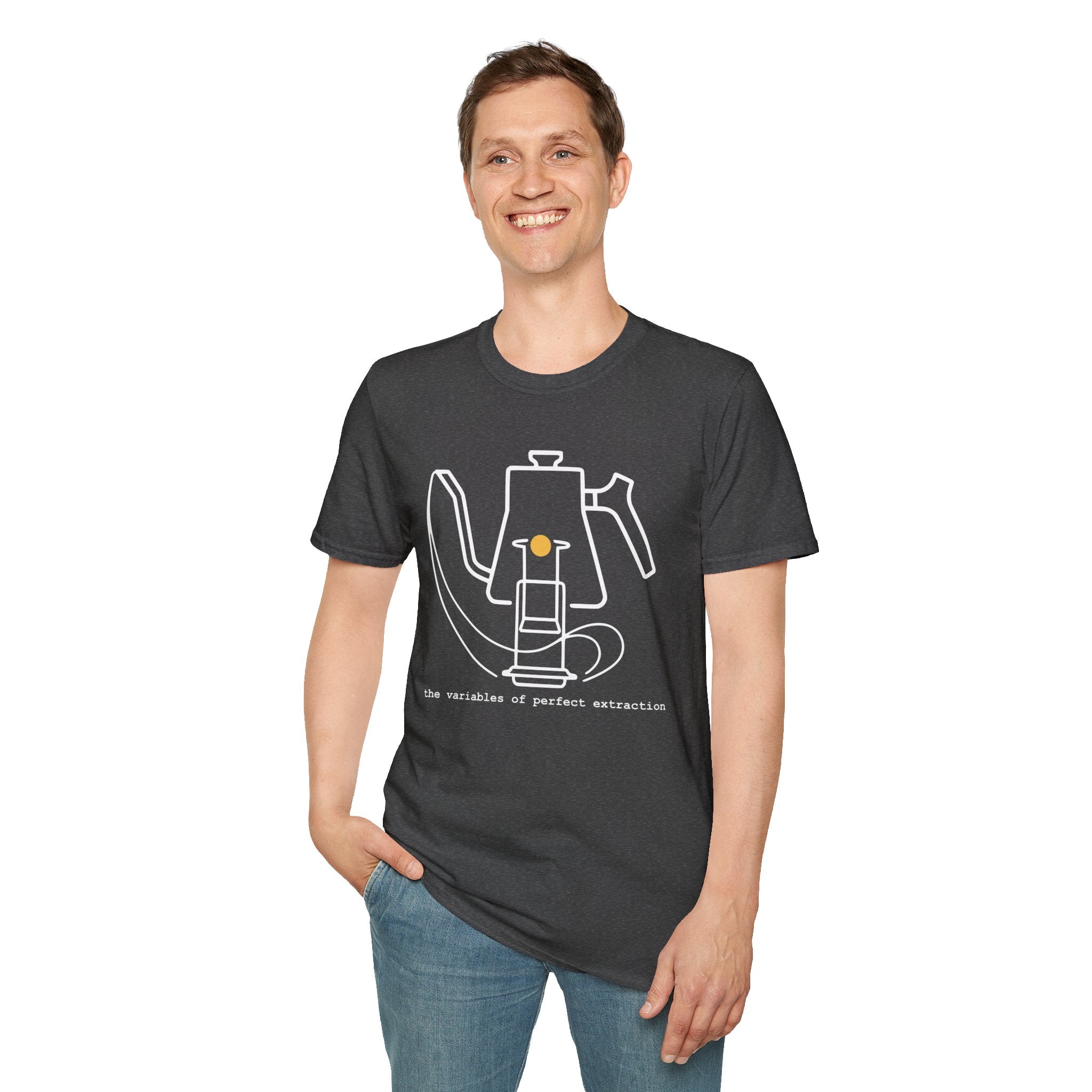 Variables of Extraction T-Shirt — Minimalist AeroPress & Kettle Brewing Art