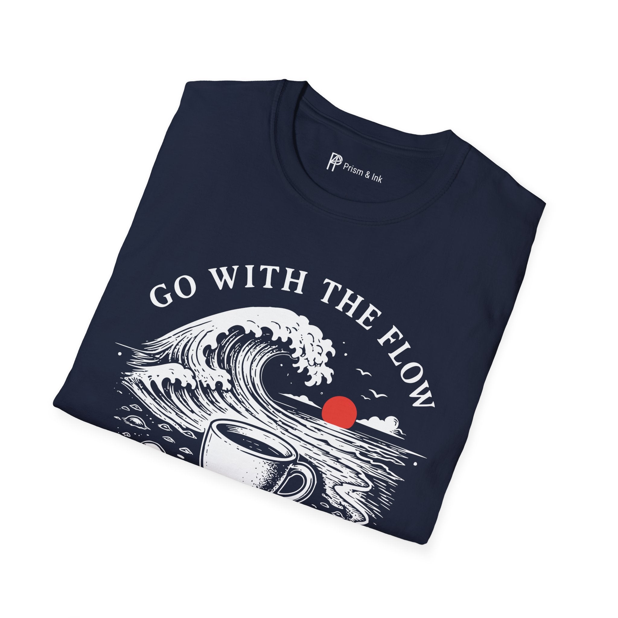 Go With The Flow Great Wave Coffee T-Shirt