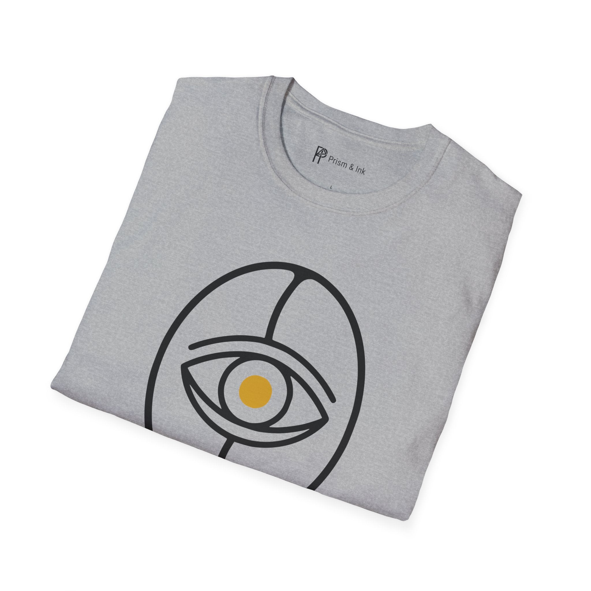 Awaken T-Shirt — Minimalist Coffee Bean and Eye Graphic
