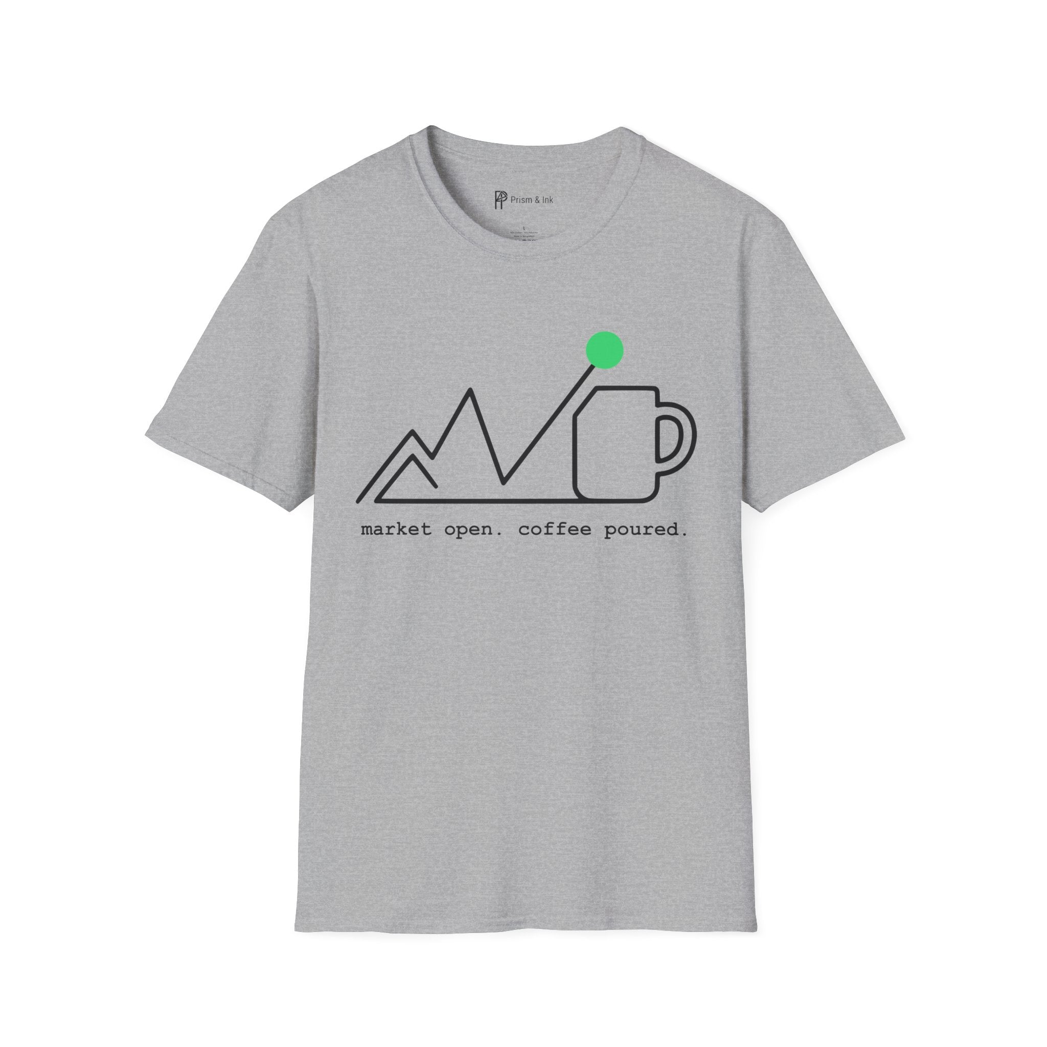 Market Open T-Shirt — Minimalist Stock Chart & Opening Bell Ritual Art