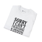 Sorry I Can't Reading and Drinking Coffee Book Lover T-Shirt