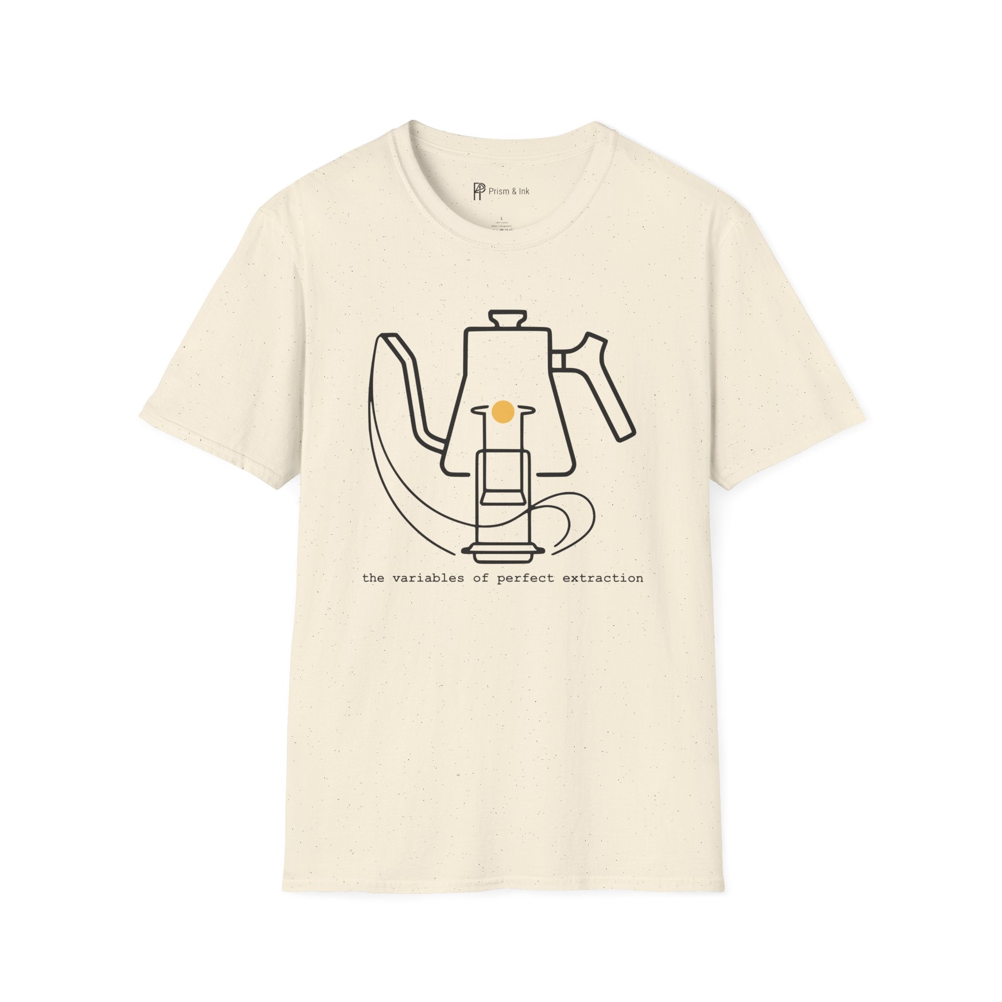 Variables of Extraction T-Shirt — Minimalist AeroPress & Kettle Brewing Art