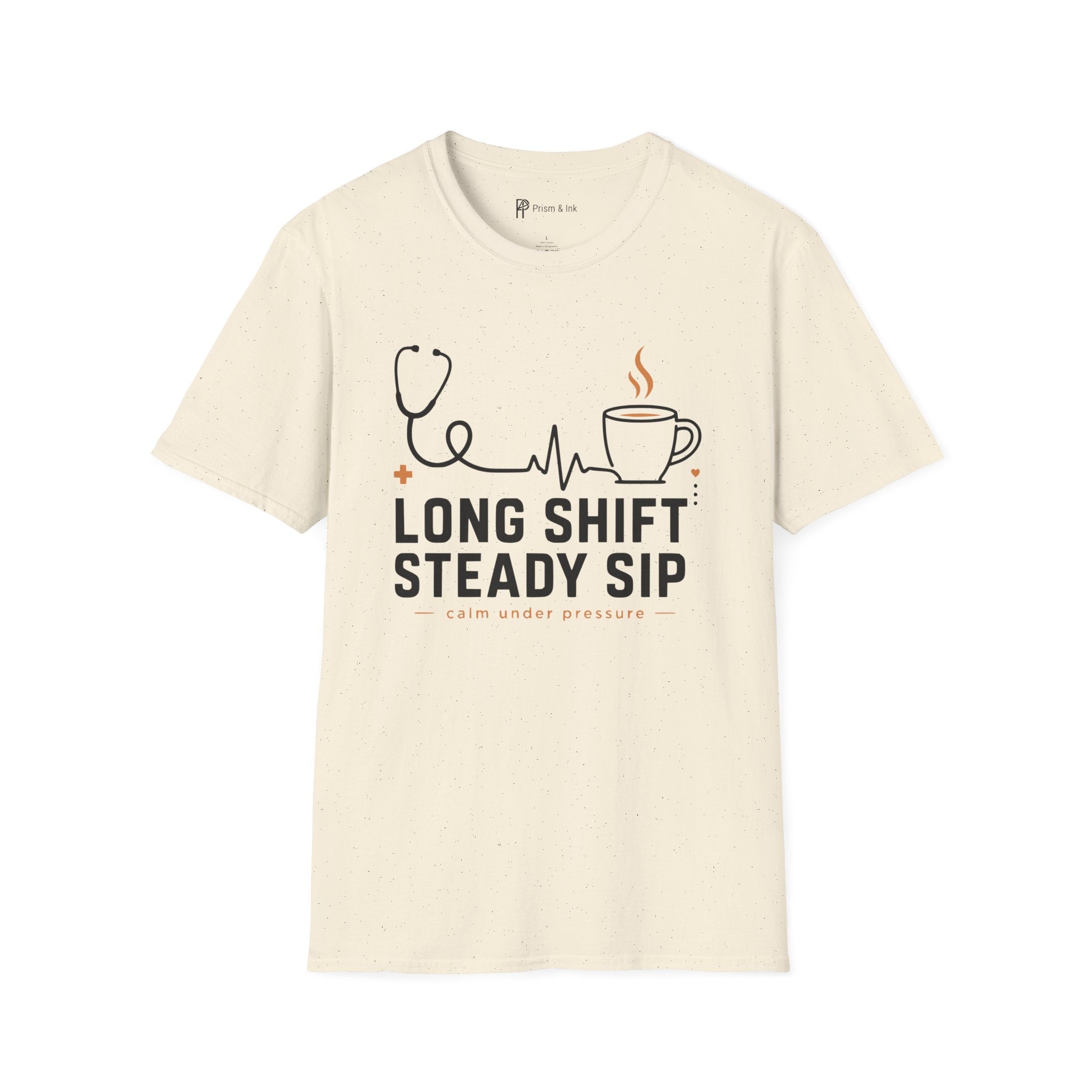 Long Shift Steady Sip Nurse Coffee T-Shirt