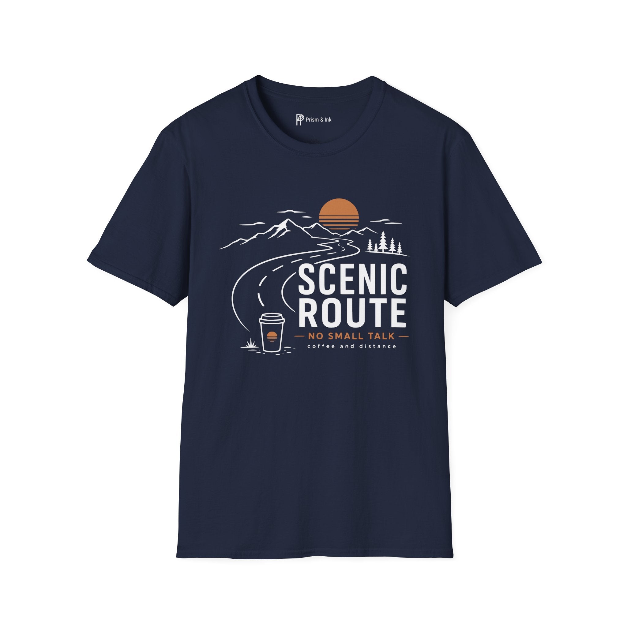 Scenic Route No Small Talk Coffee Roadtrip T-Shirt