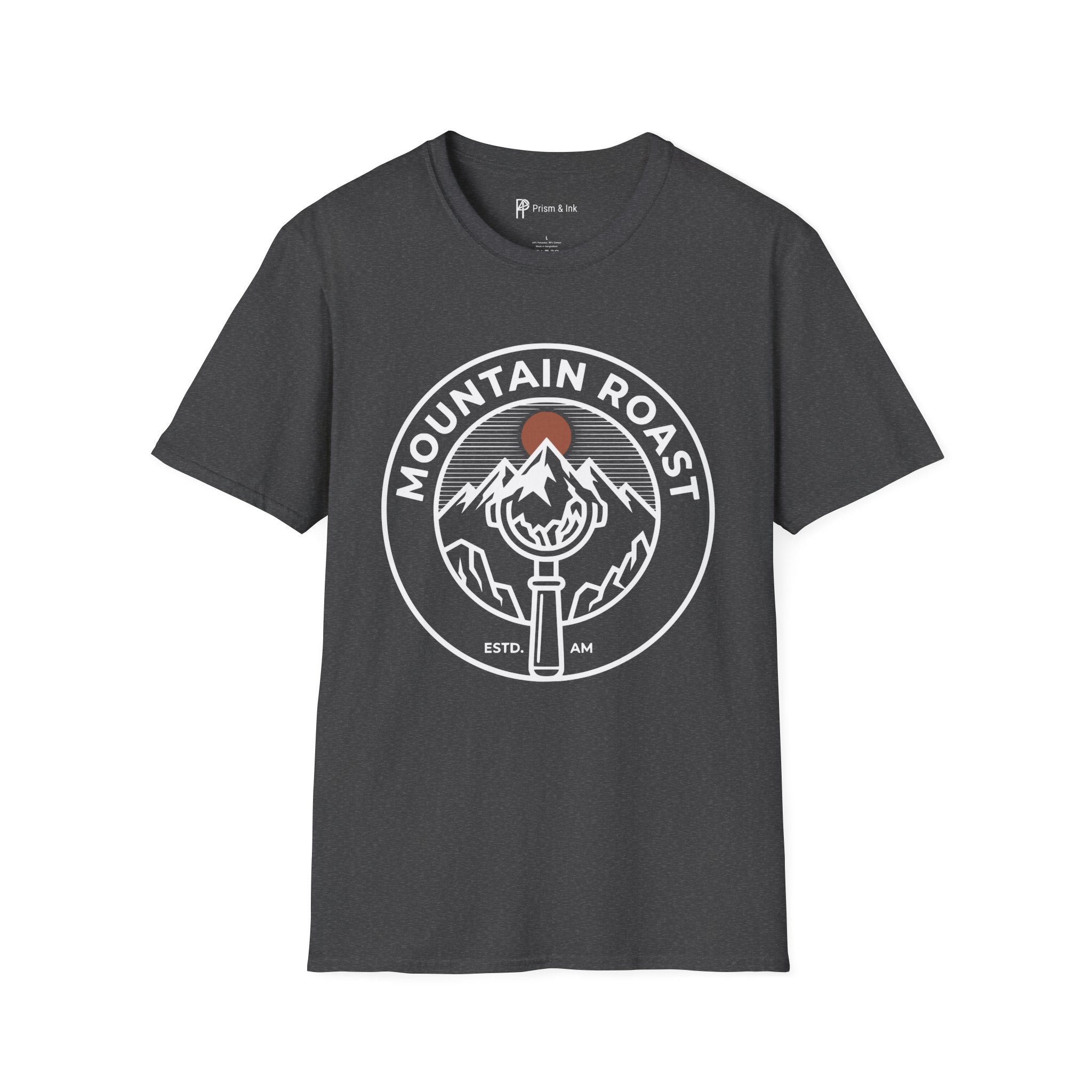 Mountain Roast T-Shirt — Portafilter and Peak Crest Graph