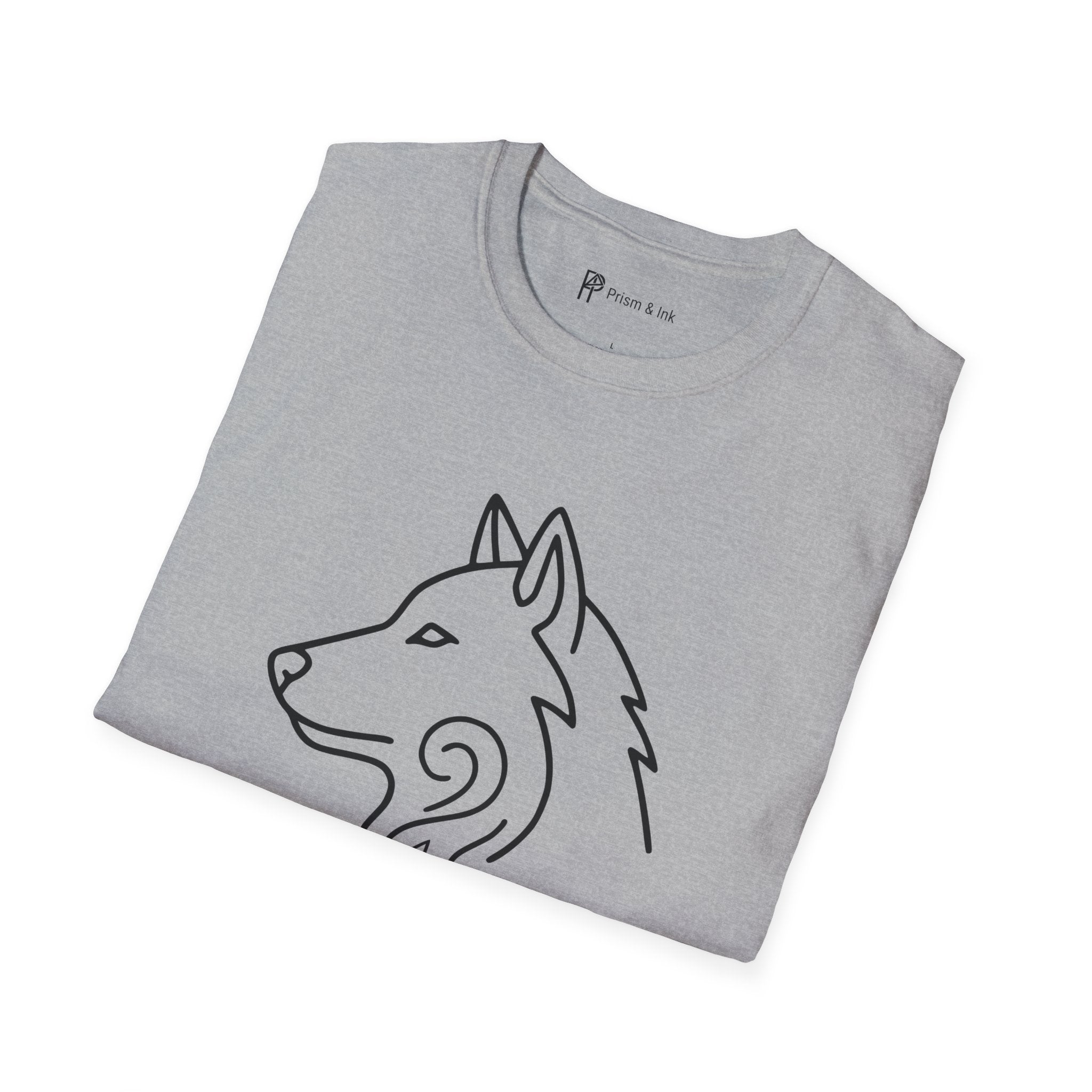 Wolf Spirit in Every Brew T-Shirt — Minimalist Campfire & Wild Coffee Silhouette