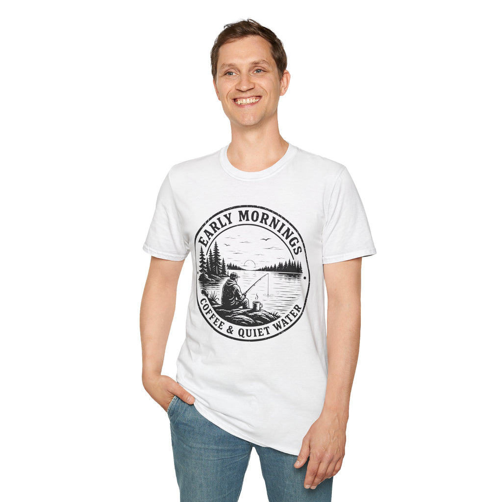 Early Mornings Coffee & Quiet Water T-Shirt