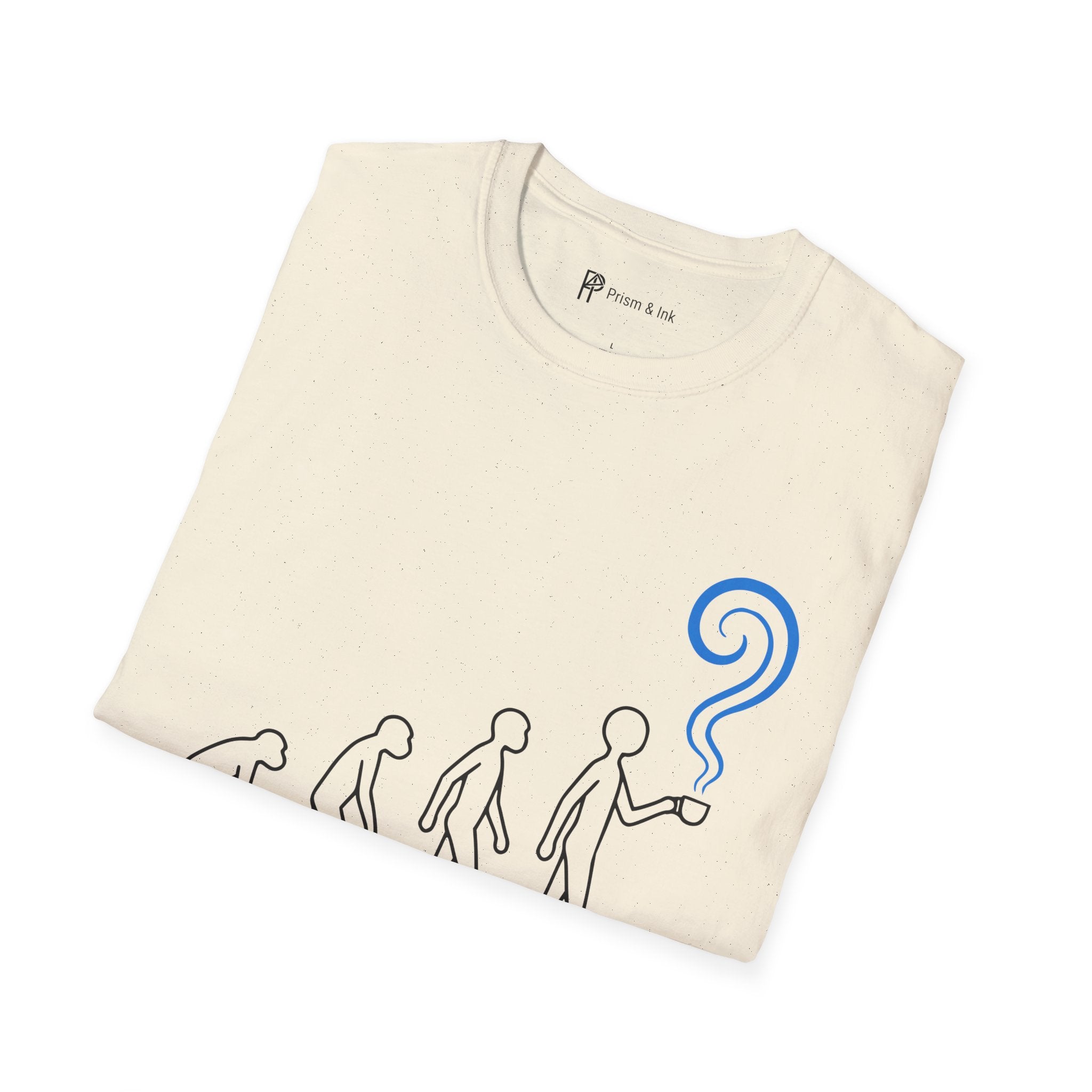 Evolution of Caffeine T-Shirt — Minimalist Human Progress & Coffee Inspiration Art