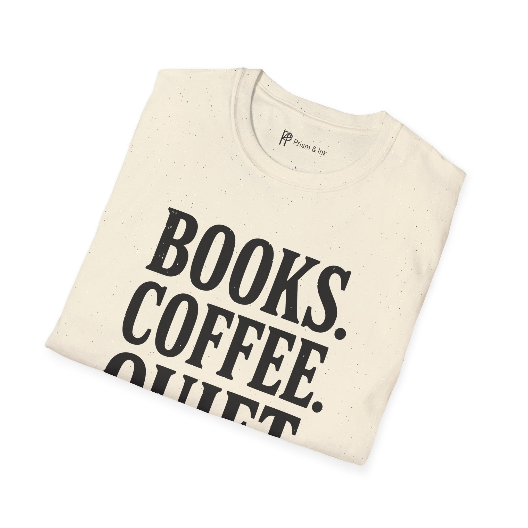 Books Coffee Quiet Minimalist Introvert T-Shirt