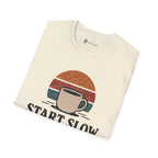 Start Slow Retro Sunset Coffee Ritual T-Shirt