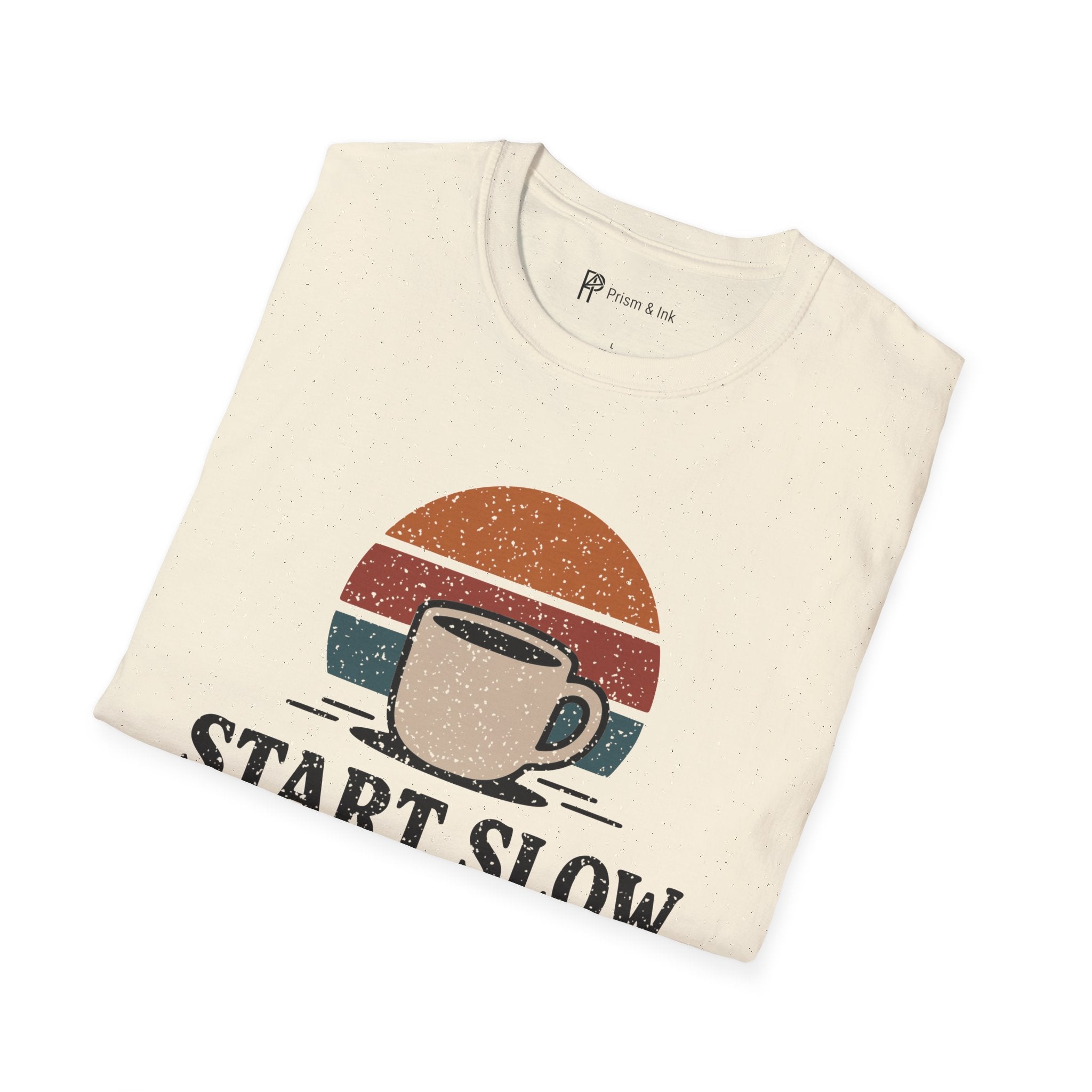 Start Slow Retro Sunset Coffee Ritual T-Shirt