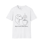 Best Friend Best Brew Minimalist Dog & Coffee Line Art T-Shirt
