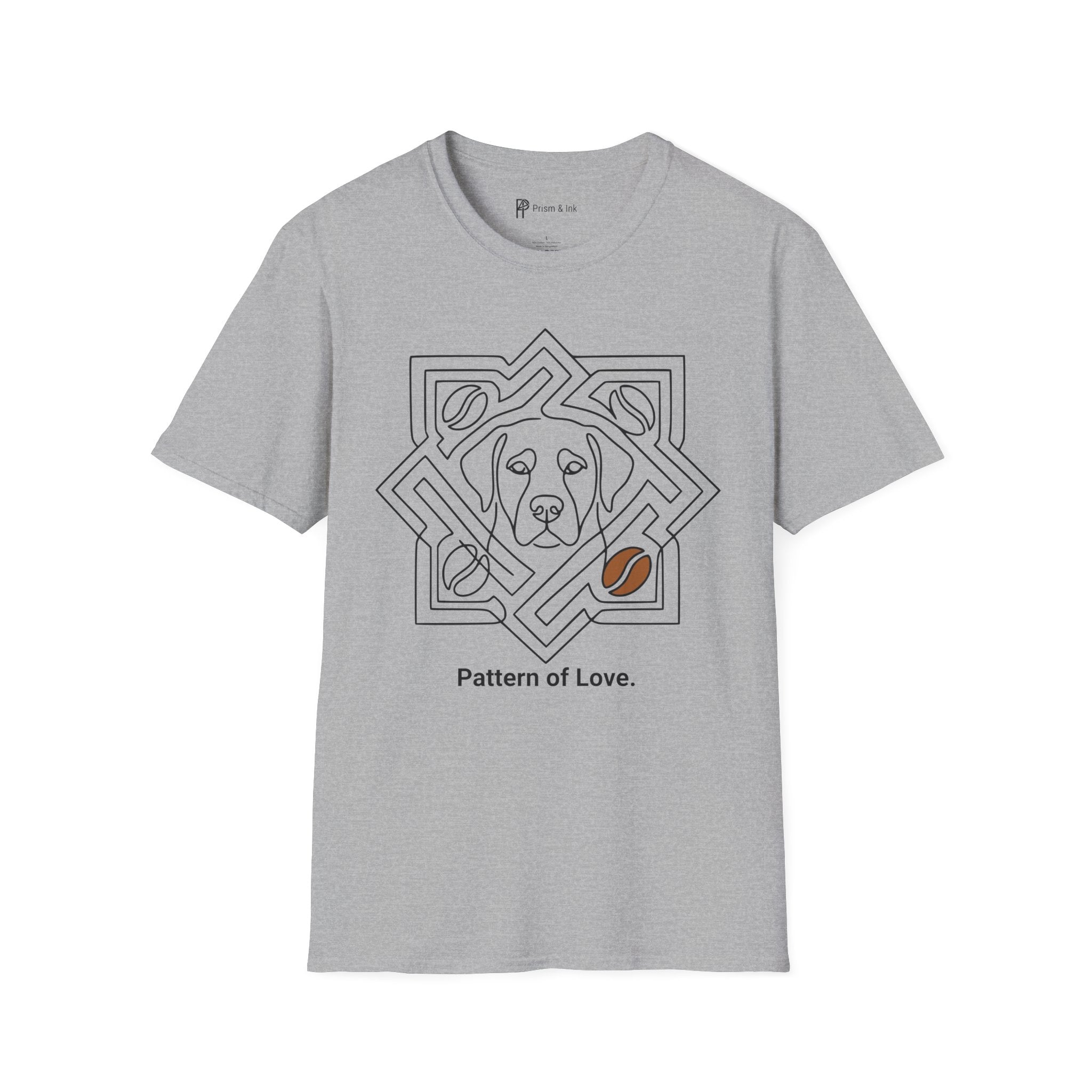 Pattern of Love Minimalist Dog & Coffee Bean T-Shirt