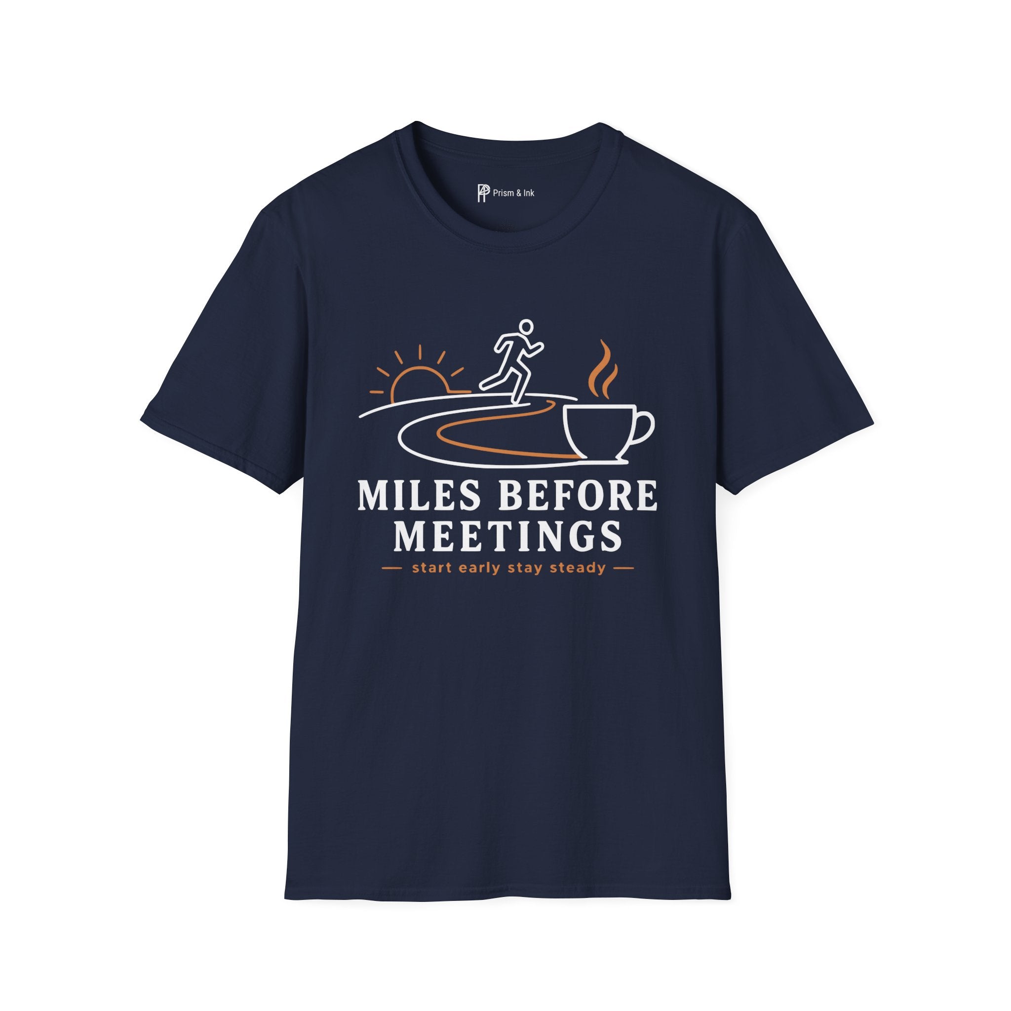 Miles Before Meetings Runner Coffee T-Shirt