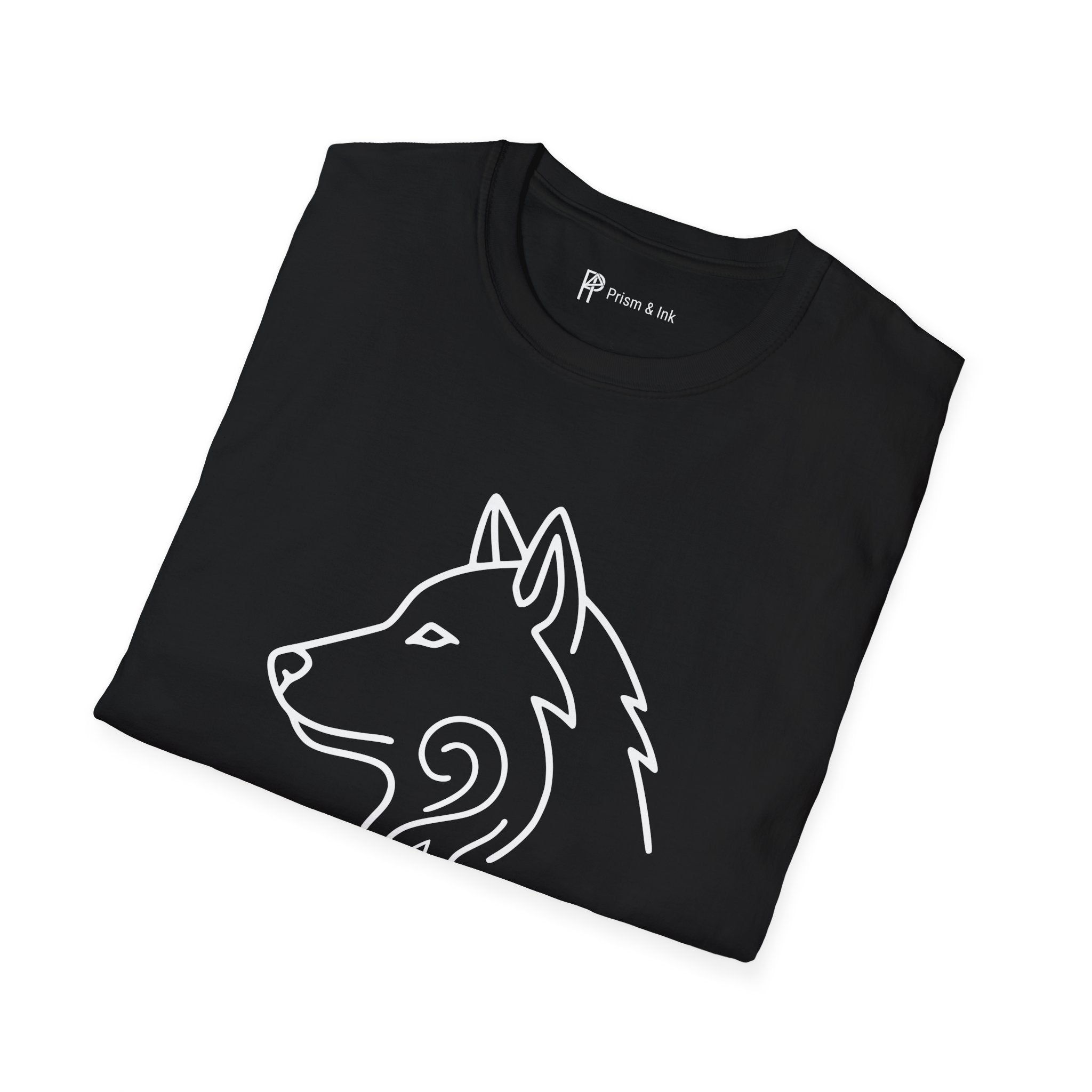 Wolf Spirit in Every Brew T-Shirt — Minimalist Campfire & Wild Coffee Silhouette