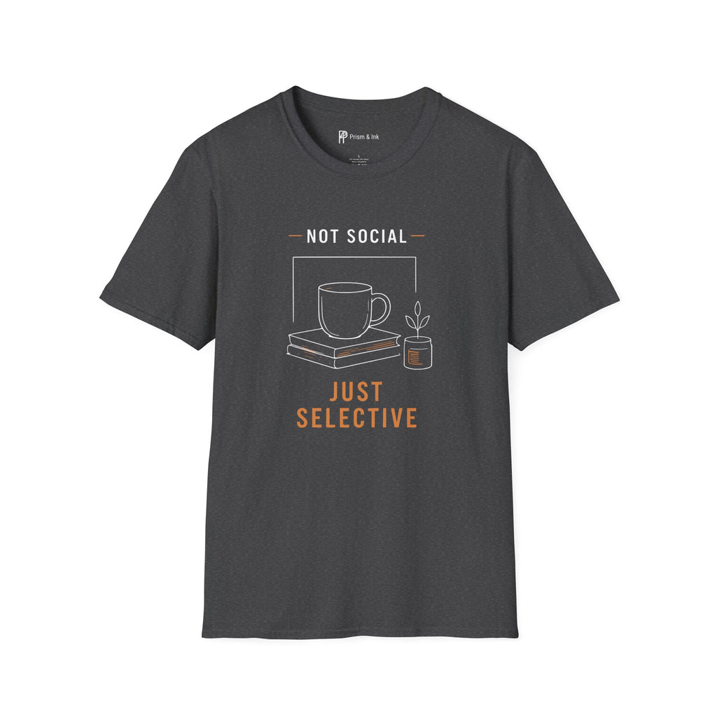 Not Social Just Selective Coffee Reading T-Shirt
